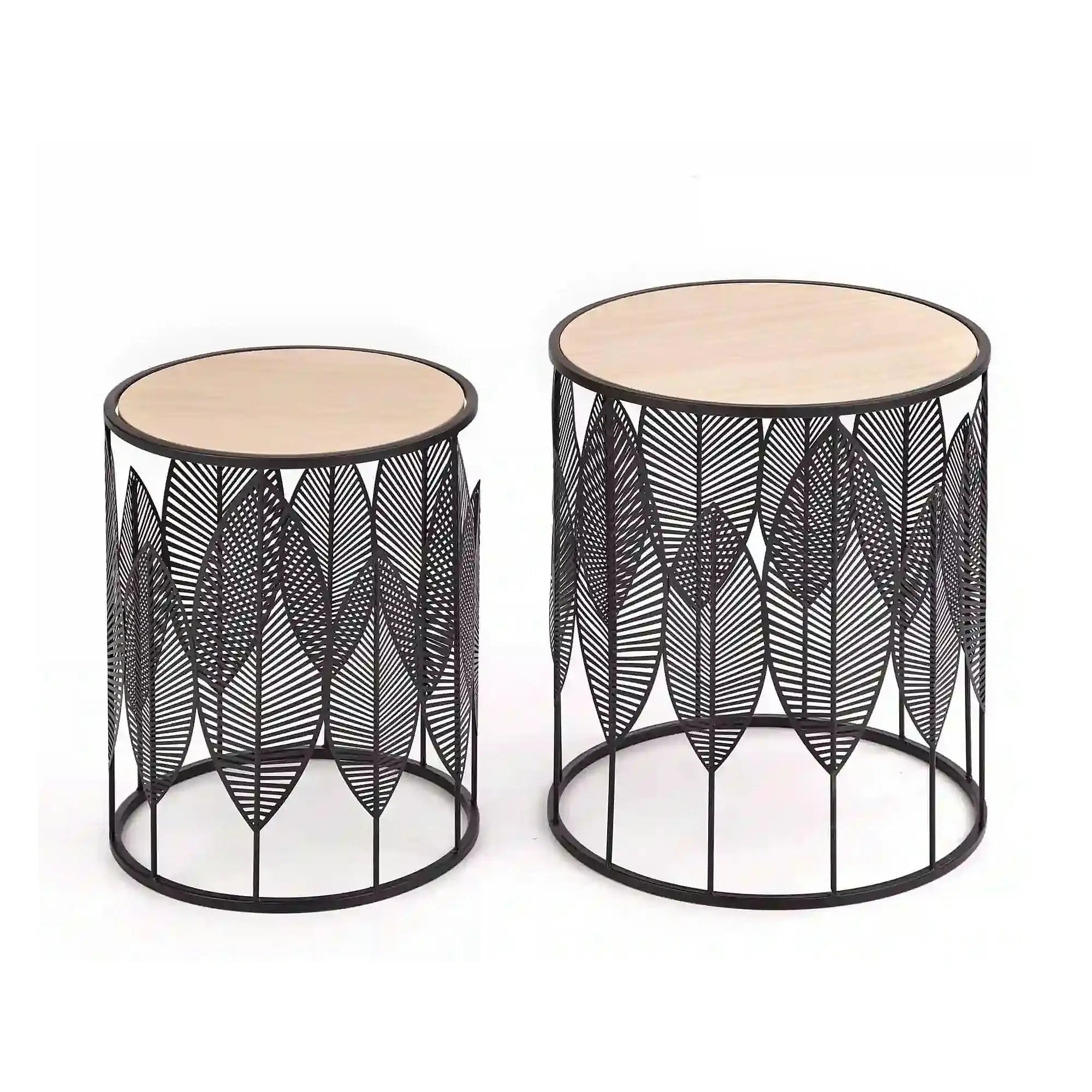 Set 2 masute cafea FOLLA, stejar/negru