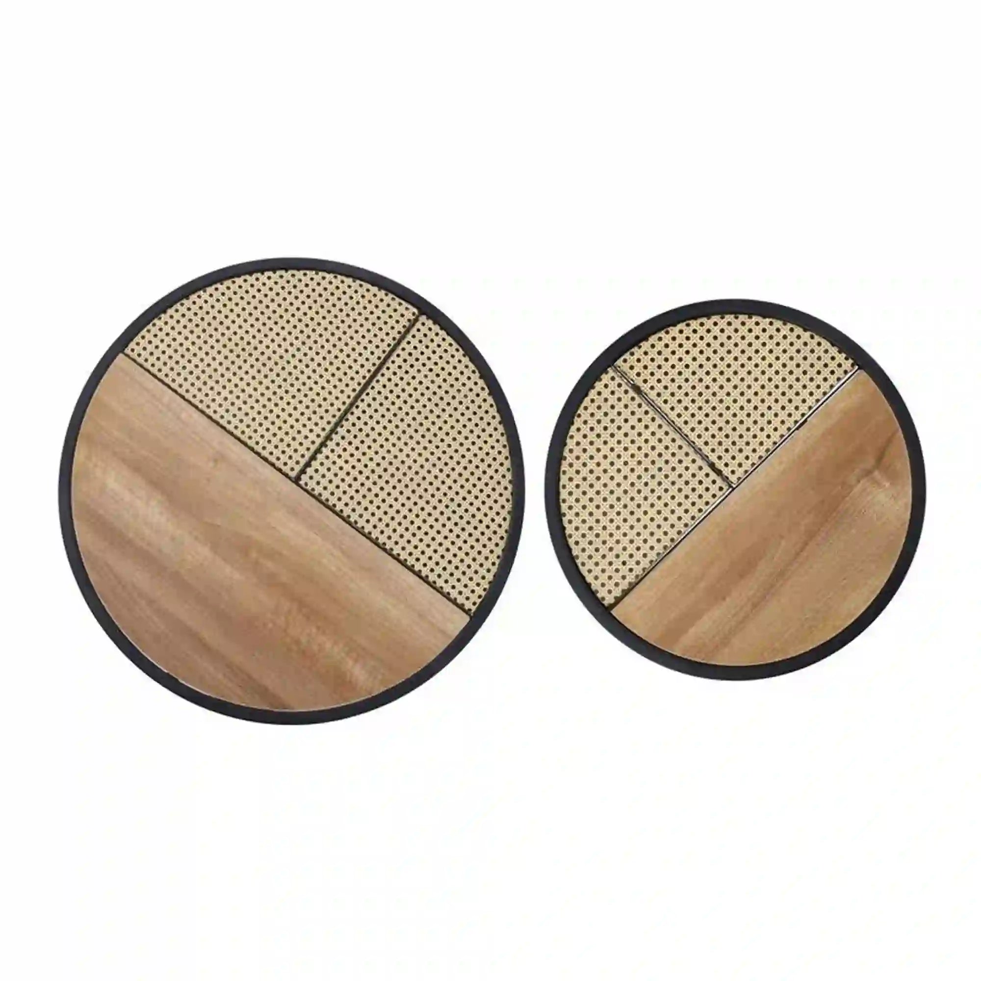 Set 2 masute cafea GARMIN, stejar auriu/negru