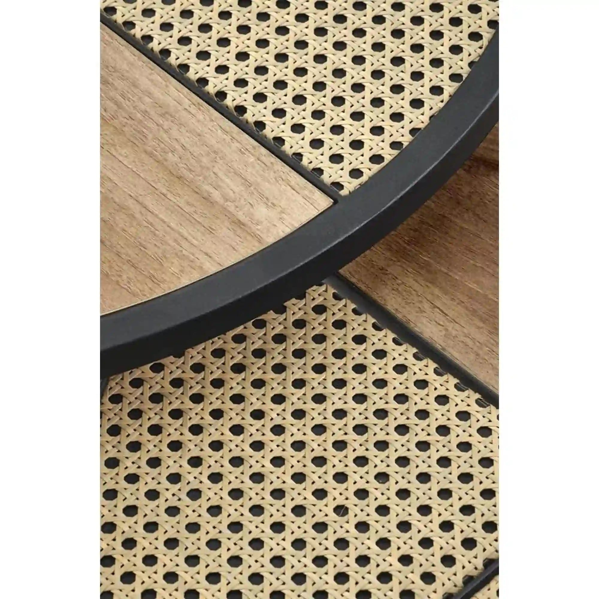 Set 2 masute cafea GARMIN, stejar auriu/negru