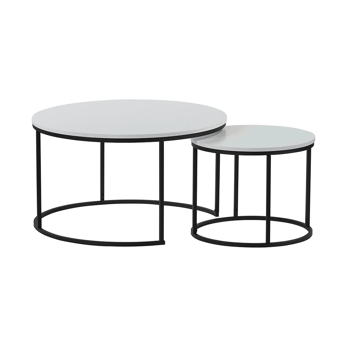 Set 2 masute cafea IKLIN, alb/negru