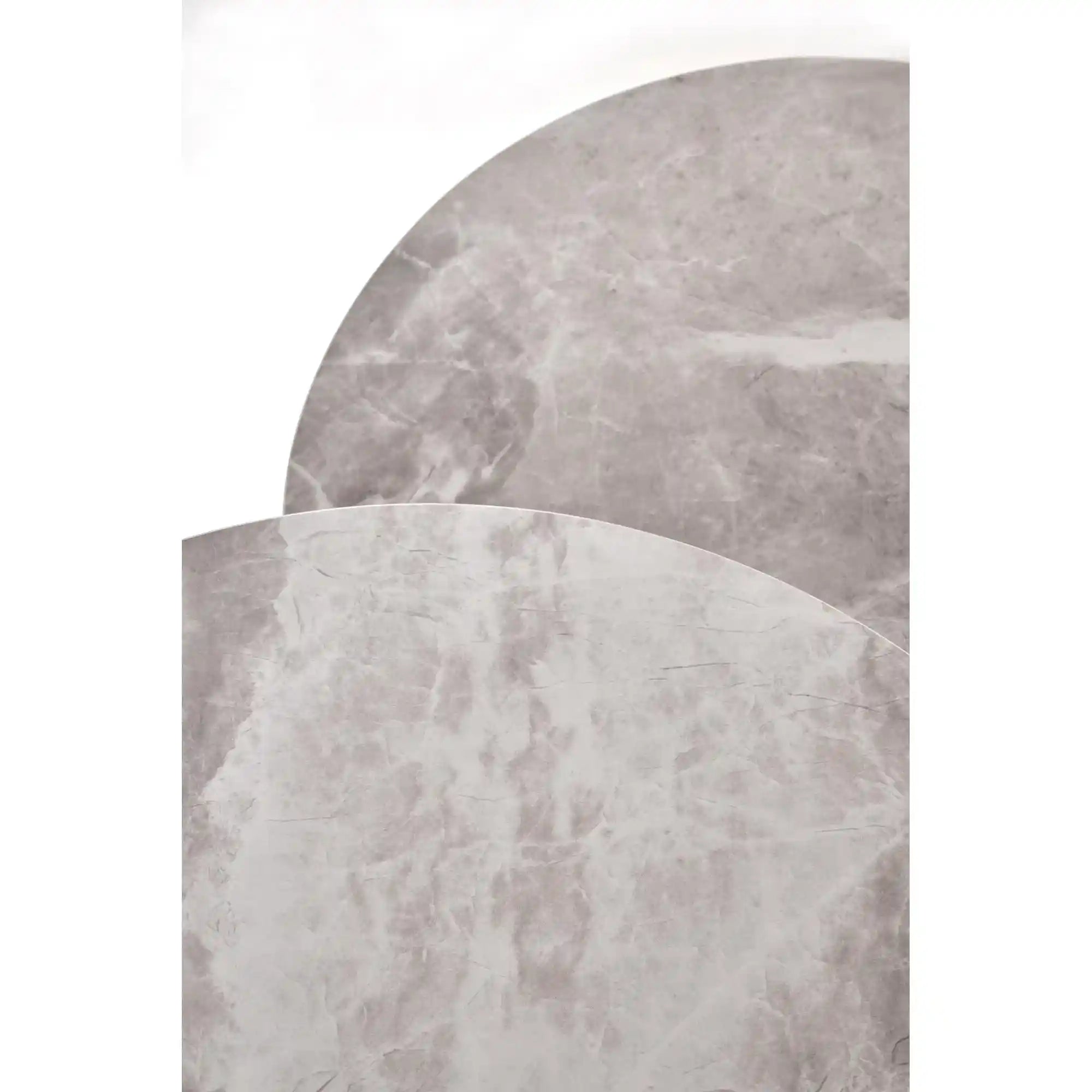 Set 2 masute cafea ITAKA, gri cu efect de marmura/gri grafit