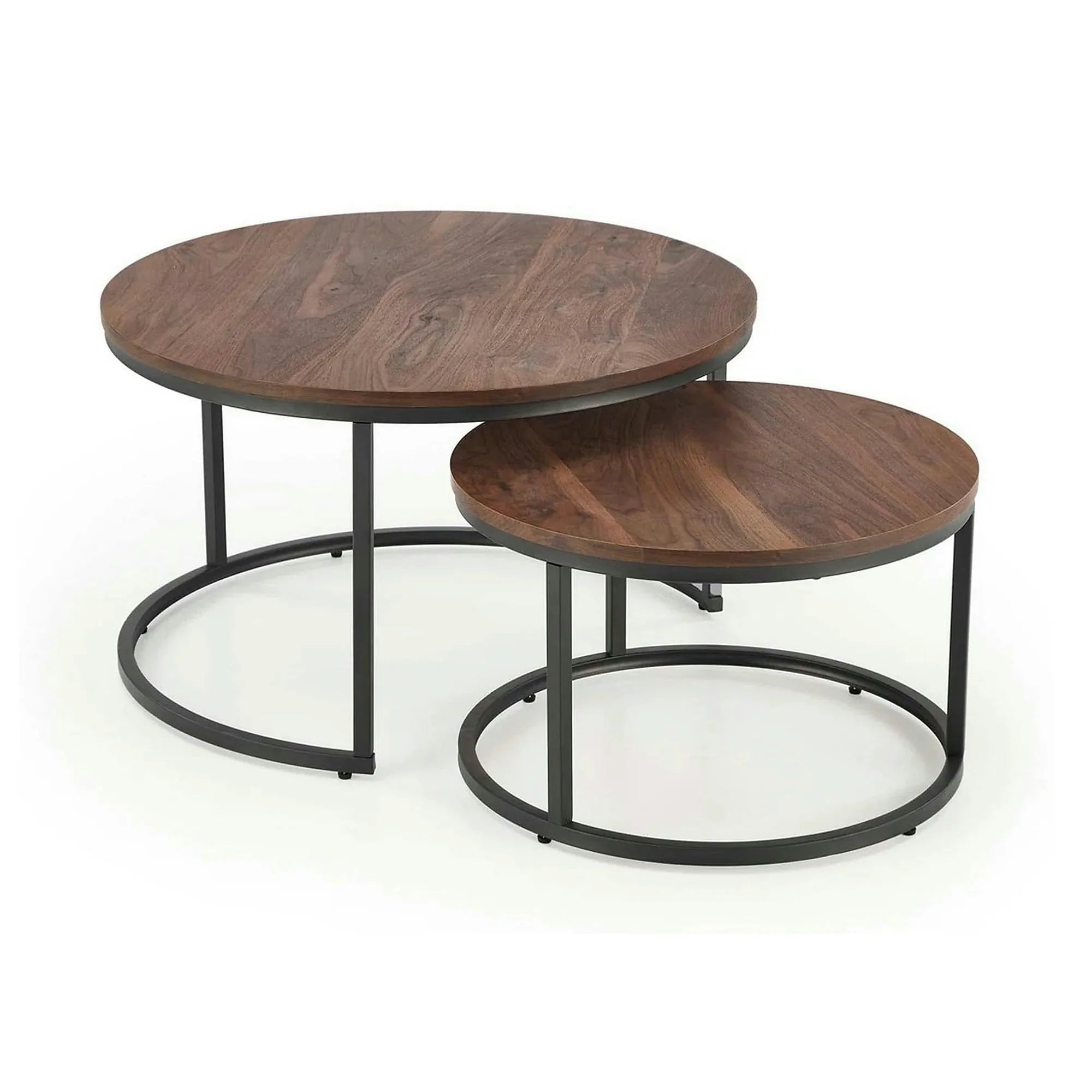 Set 2 masute cafea JAVA, nuc/negru
