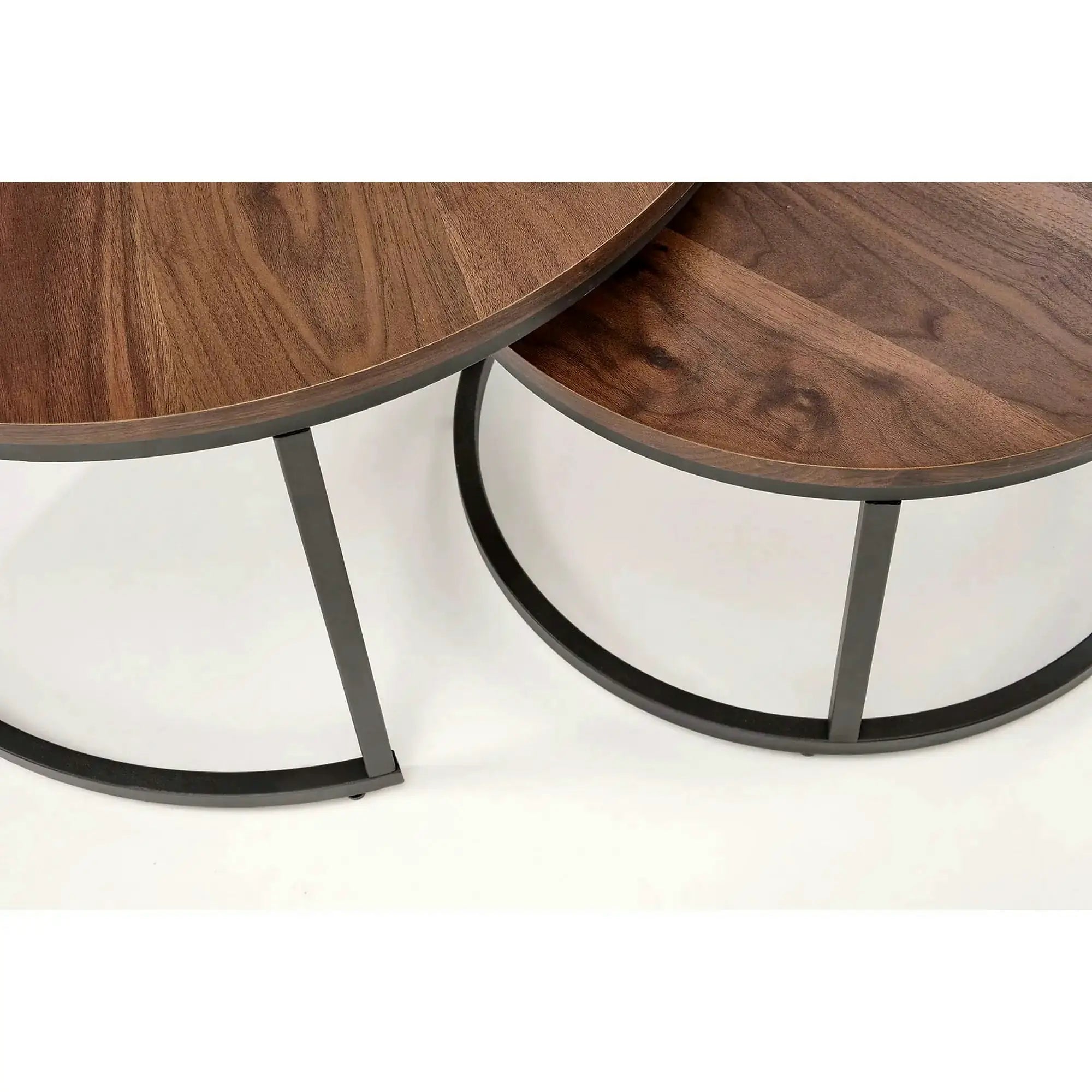 Set 2 masute cafea JAVA, nuc/negru