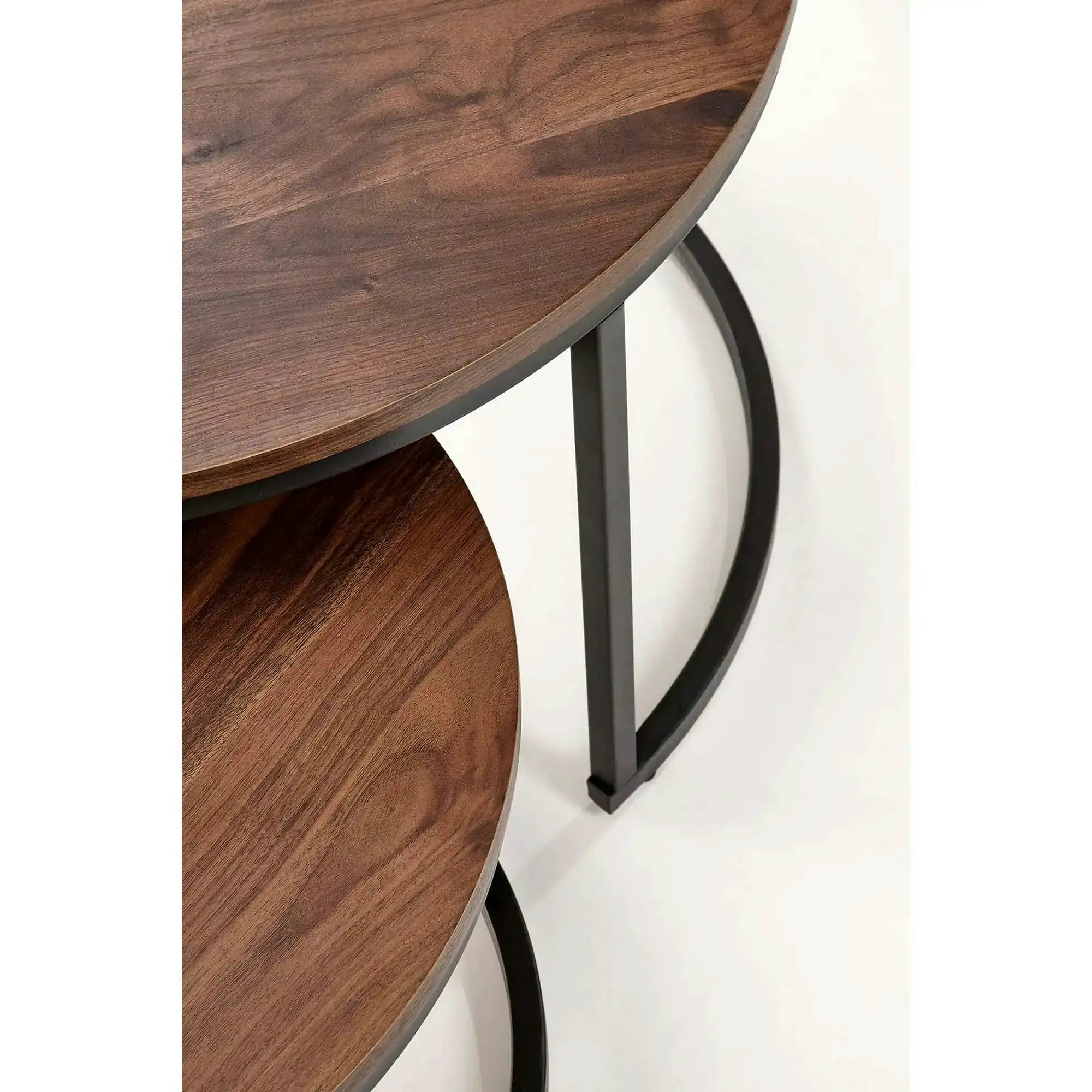 Set 2 masute cafea JAVA, nuc/negru