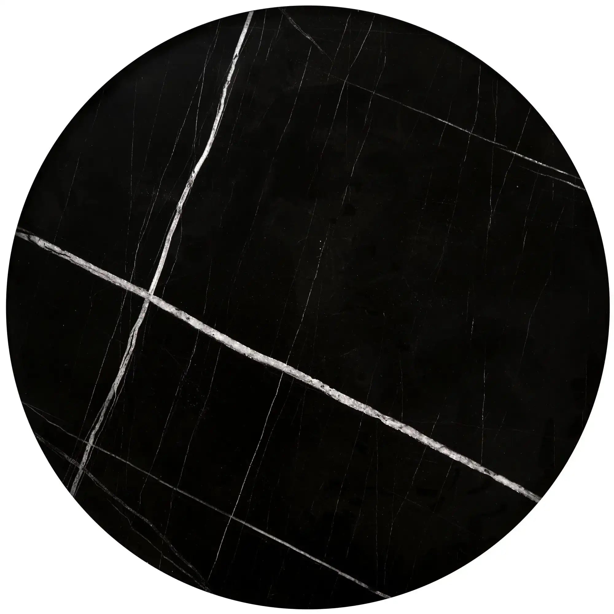 Set 2 masute cafea JULIETA, negru cu efect de marmura/negru