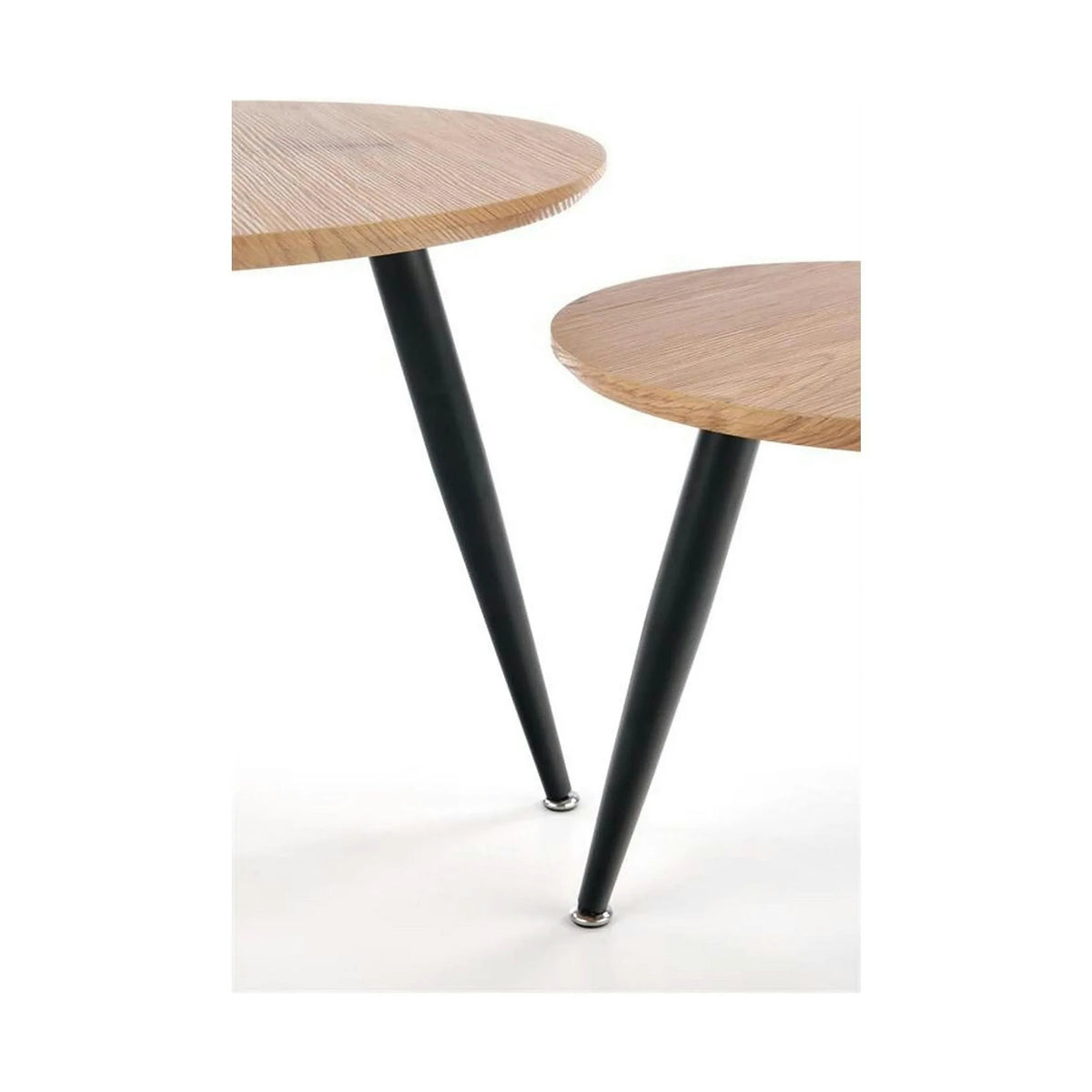Set 2 masute cafea MENTONA 2, stejar auriu/negru