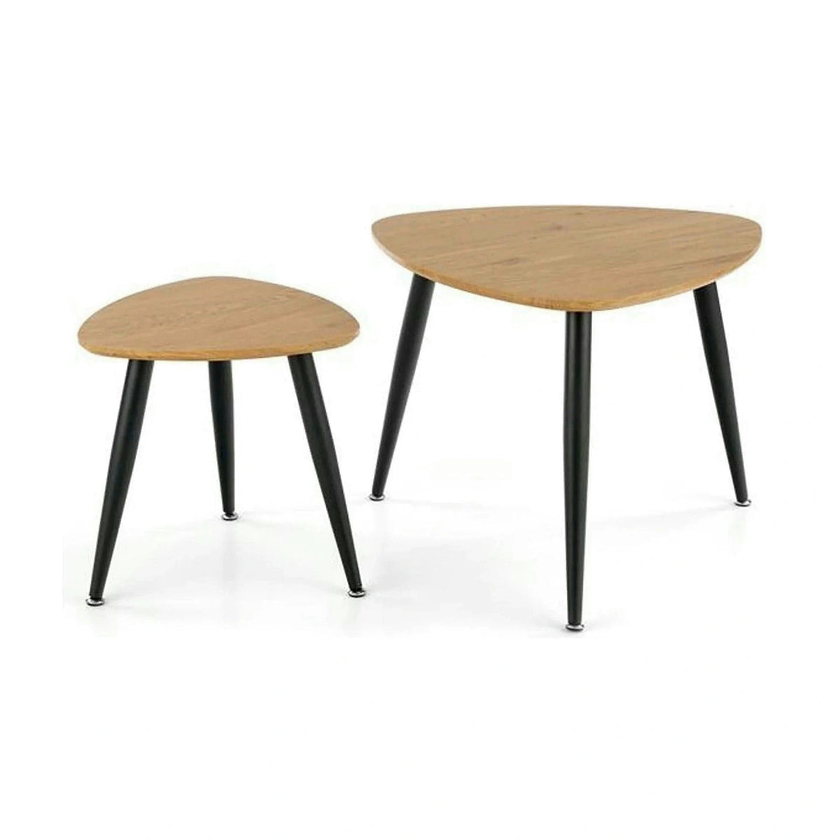 Set 2 masute cafea NICEA, stejar auriu/negru