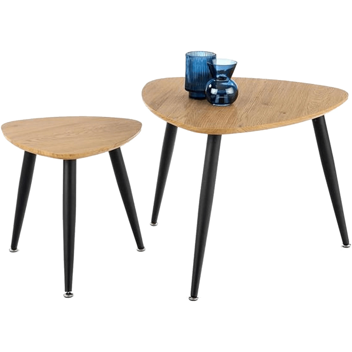 Set 2 masute cafea NICEA, stejar auriu/negru