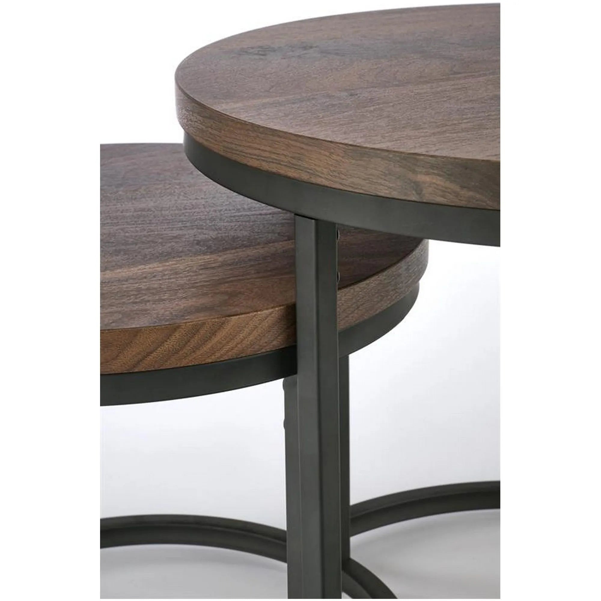 Set 2 masute cafea OREO, nuc/negru