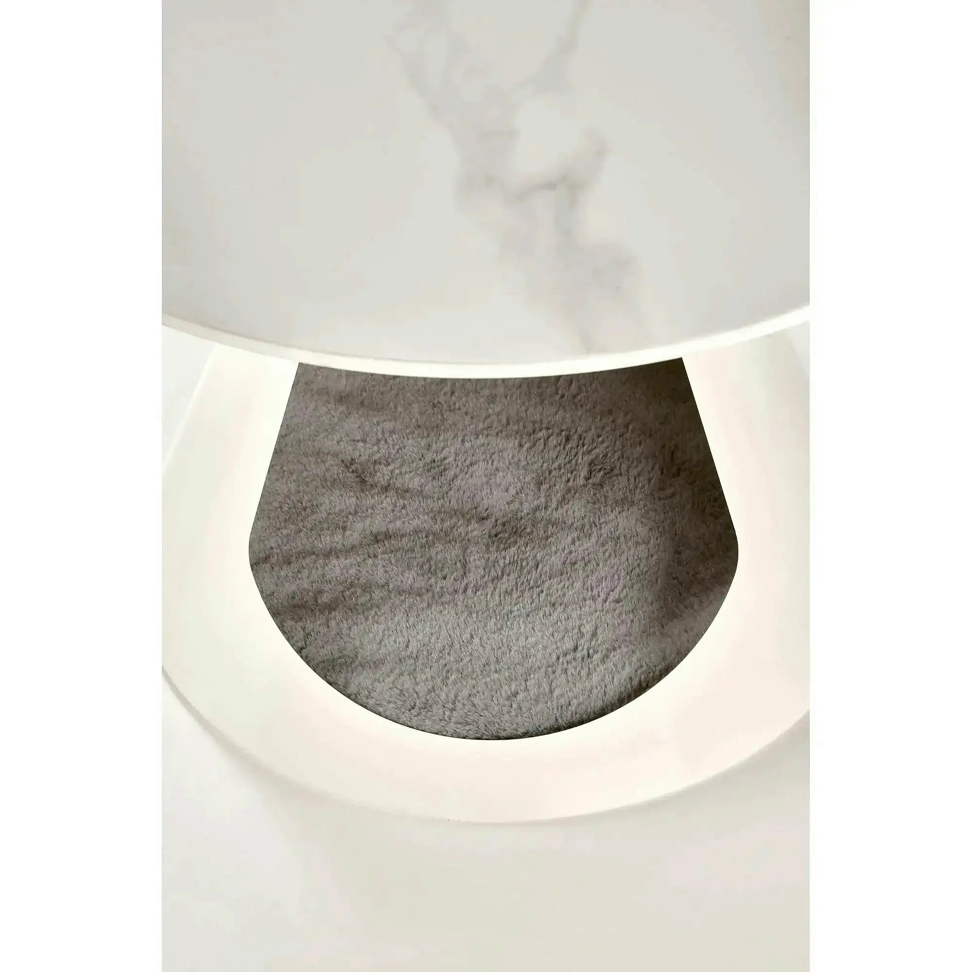 Set 2 masute cafea OSARIO, alb cu efect de marmura, ceramica/metal