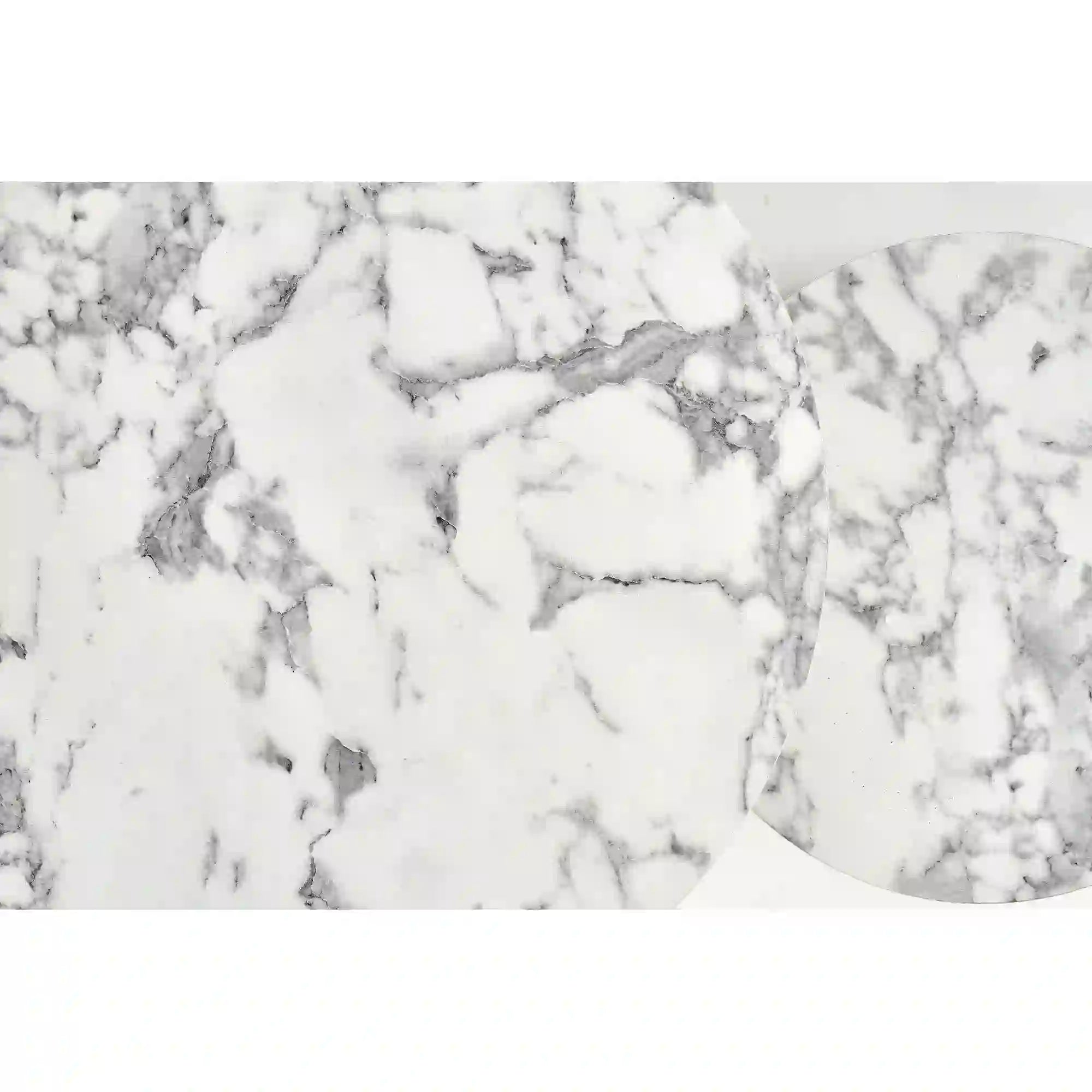 Set 2 masute cafea PAOLA, alb cu efect de marmura/auriu