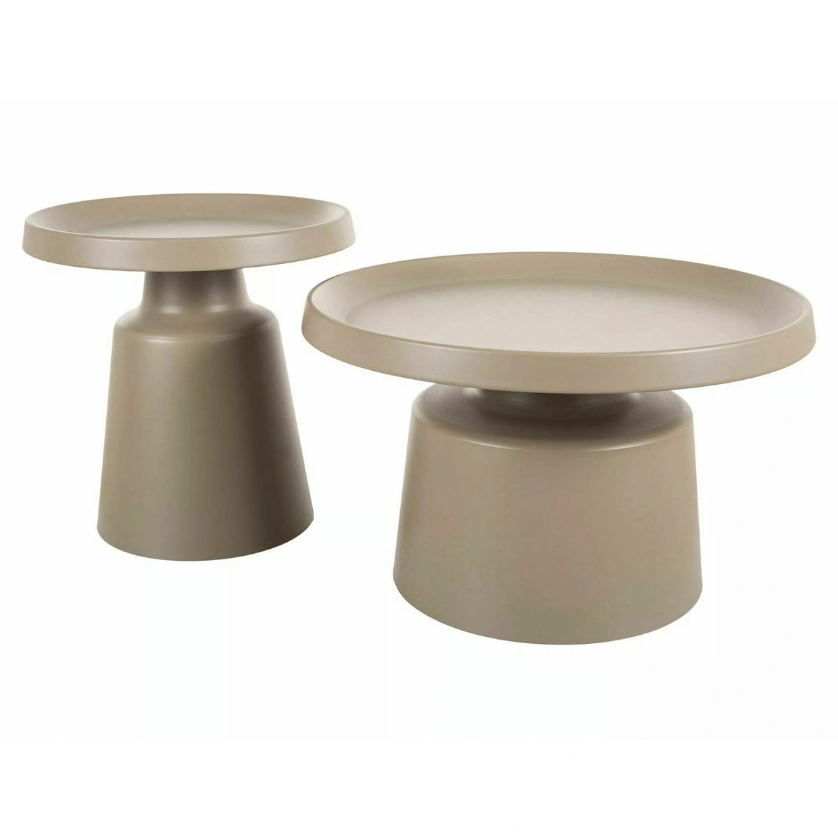 Set 2 măsuțe cafea RODOS, bej mat, metal