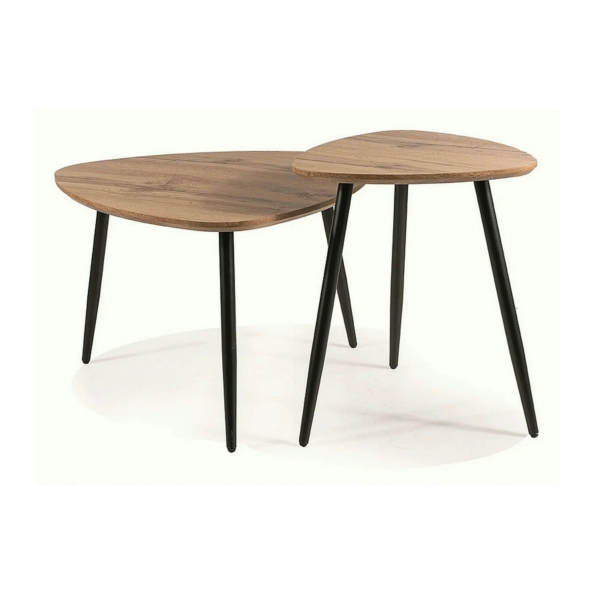 Set 2 masute cafea TWIN, stejar artisan/negru