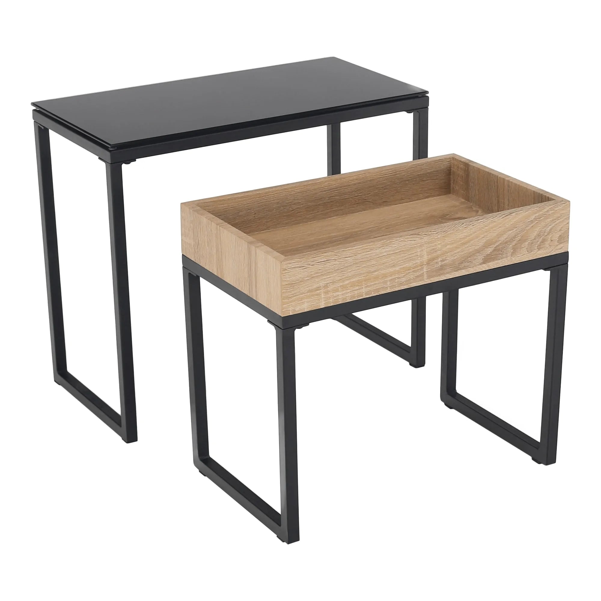 Set 2 masute DAGOR, stejar/negru