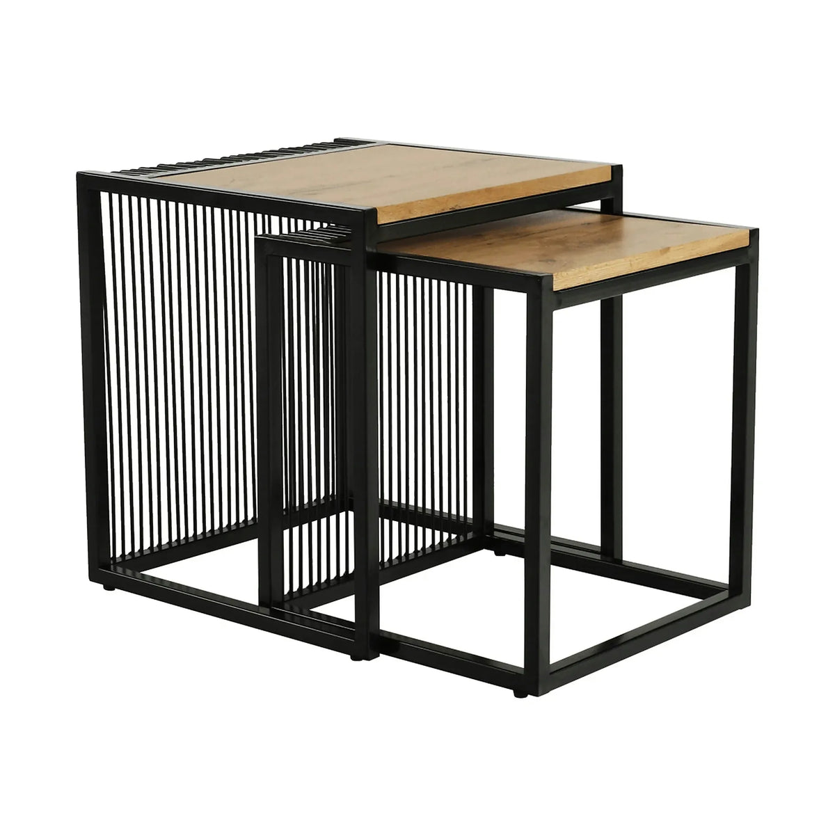 Set 2 masute RIMBO, stejar/negru