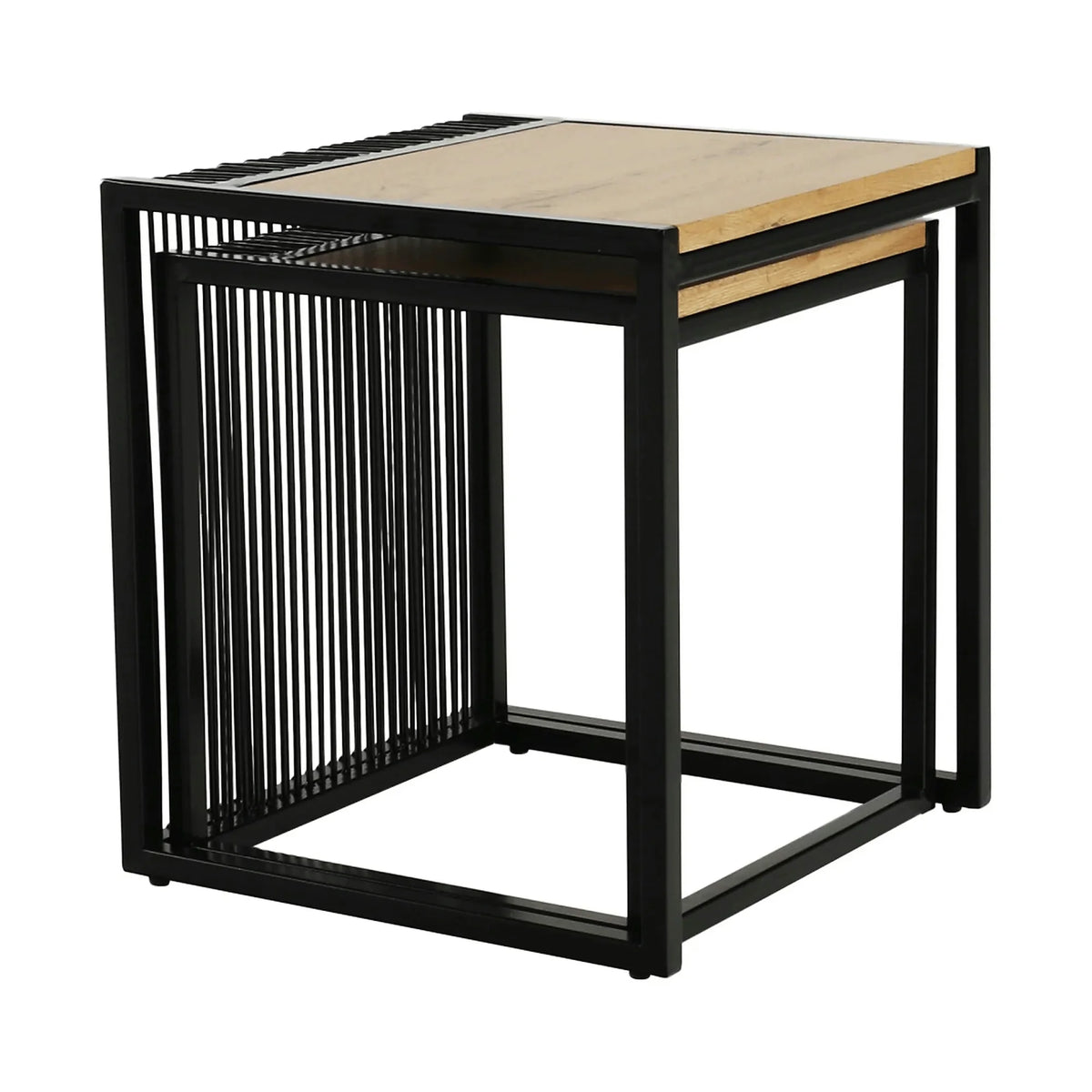 Set 2 masute RIMBO, stejar/negru