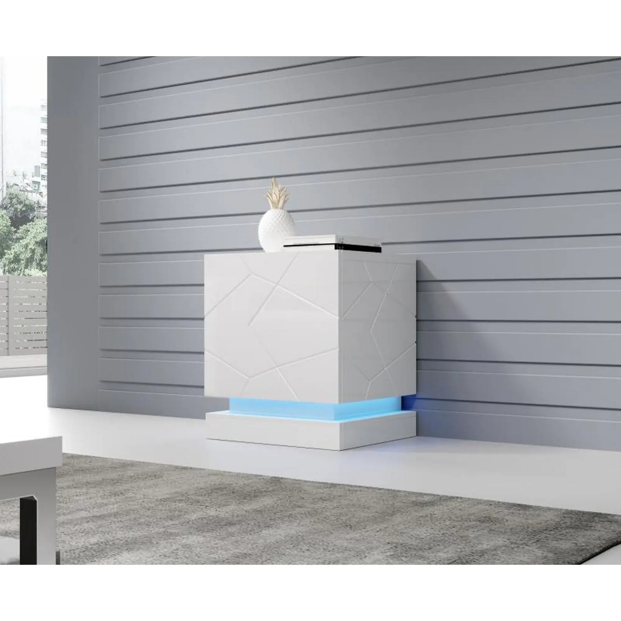 Set 2 noptiere QIU, alb, 46x42x53 cm