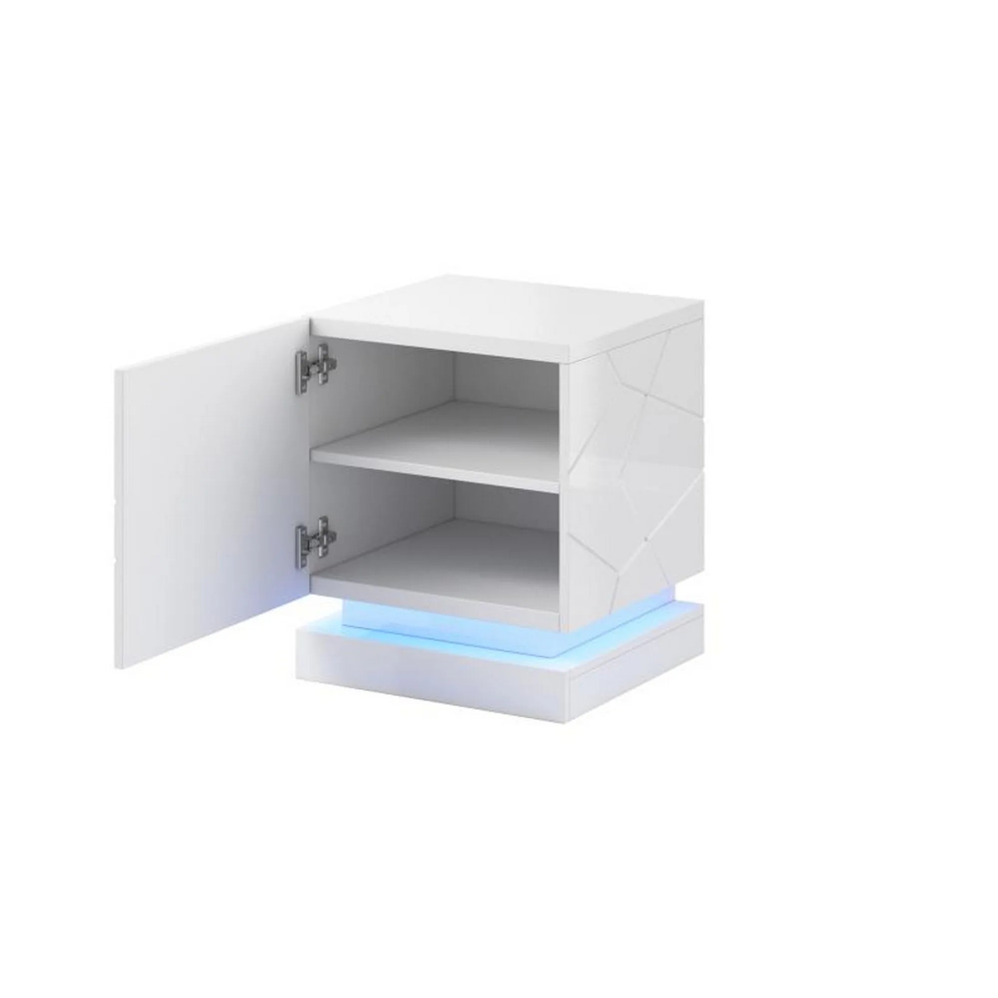 Set 2 noptiere QIU, alb, 46x42x53 cm