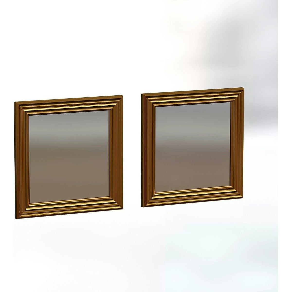 Set 2 oglinzi BALE, auriu, 40x3x40 cm