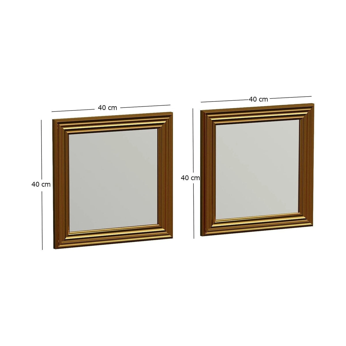 Set 2 oglinzi BALE, auriu, 40x3x40 cm
