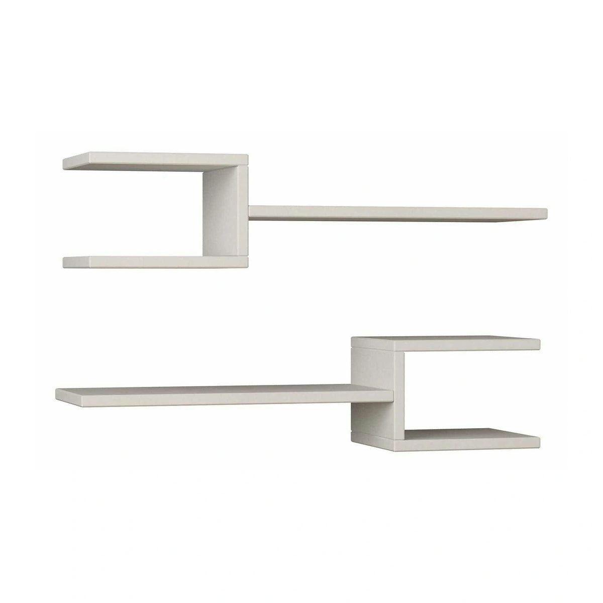 Set 2 polite FORK, alb, PAL melaminat, 75x22x18 cm