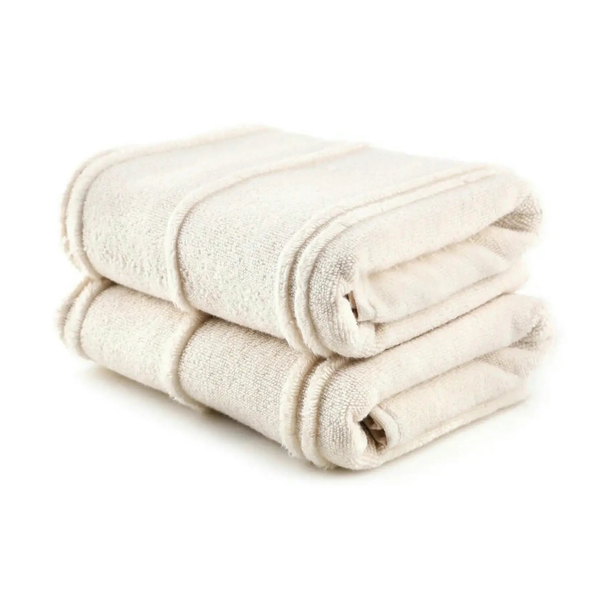 Set 2 prosoape baie ARDEN, crem, bumbac, 50x90 cm