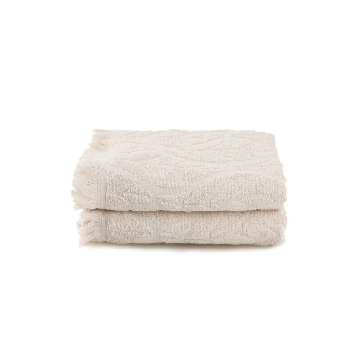 Set 2 prosoape baie LEAF, crem, bumbac, 50x90 cm