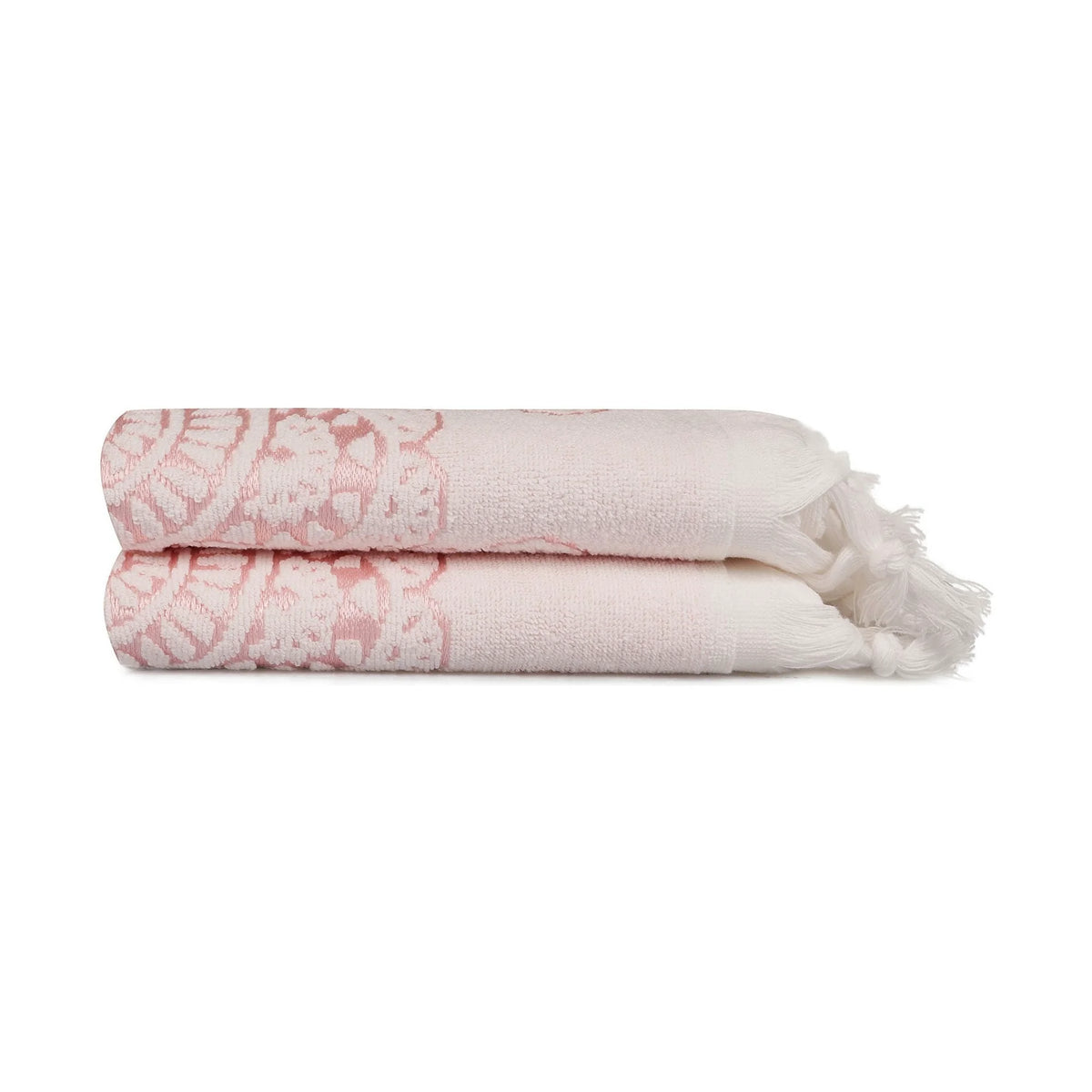Set 2 prosoape baie MARCELLO, roz/alb, bumbac, 50x90 cm