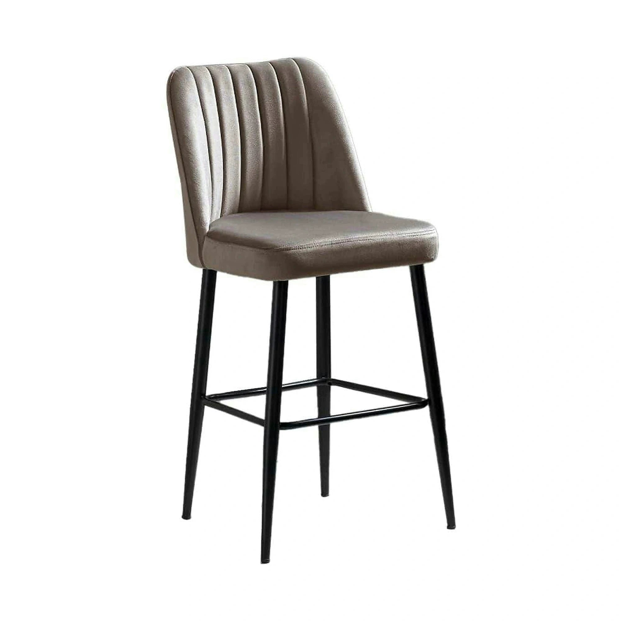 Set 2 scaune bar VENTO, cappuccino/negru, stofa catifelata/metal, 49x45x99 cm