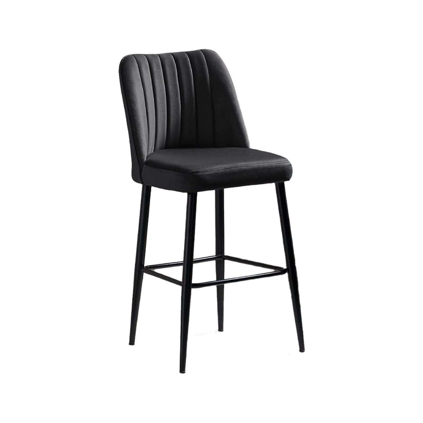 Set 2 scaune bar VENTO, gri antracit/negru, stofa catifelata/metal, 49x45x99 cm