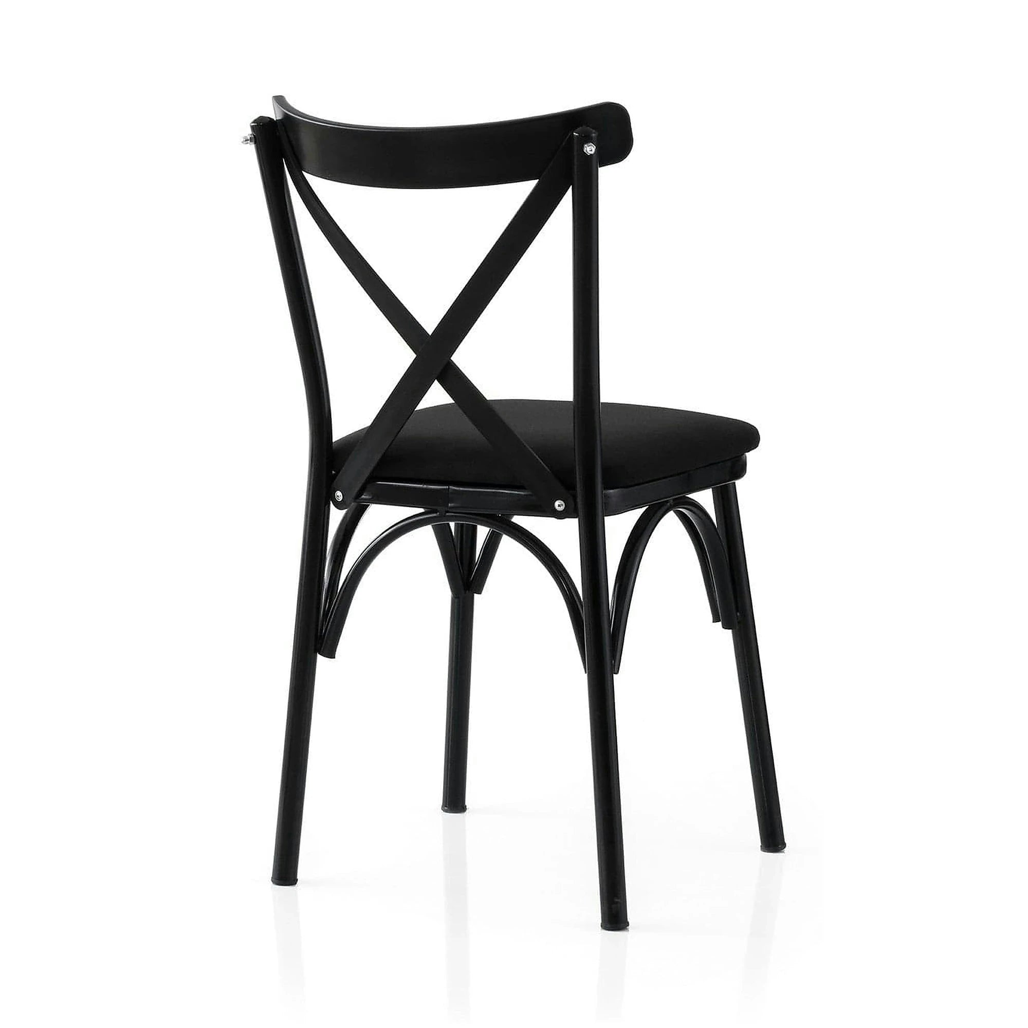 Set 2 scaune EKOL 290 V2, negru, stofa clasica/metal, 42x40x81 cm