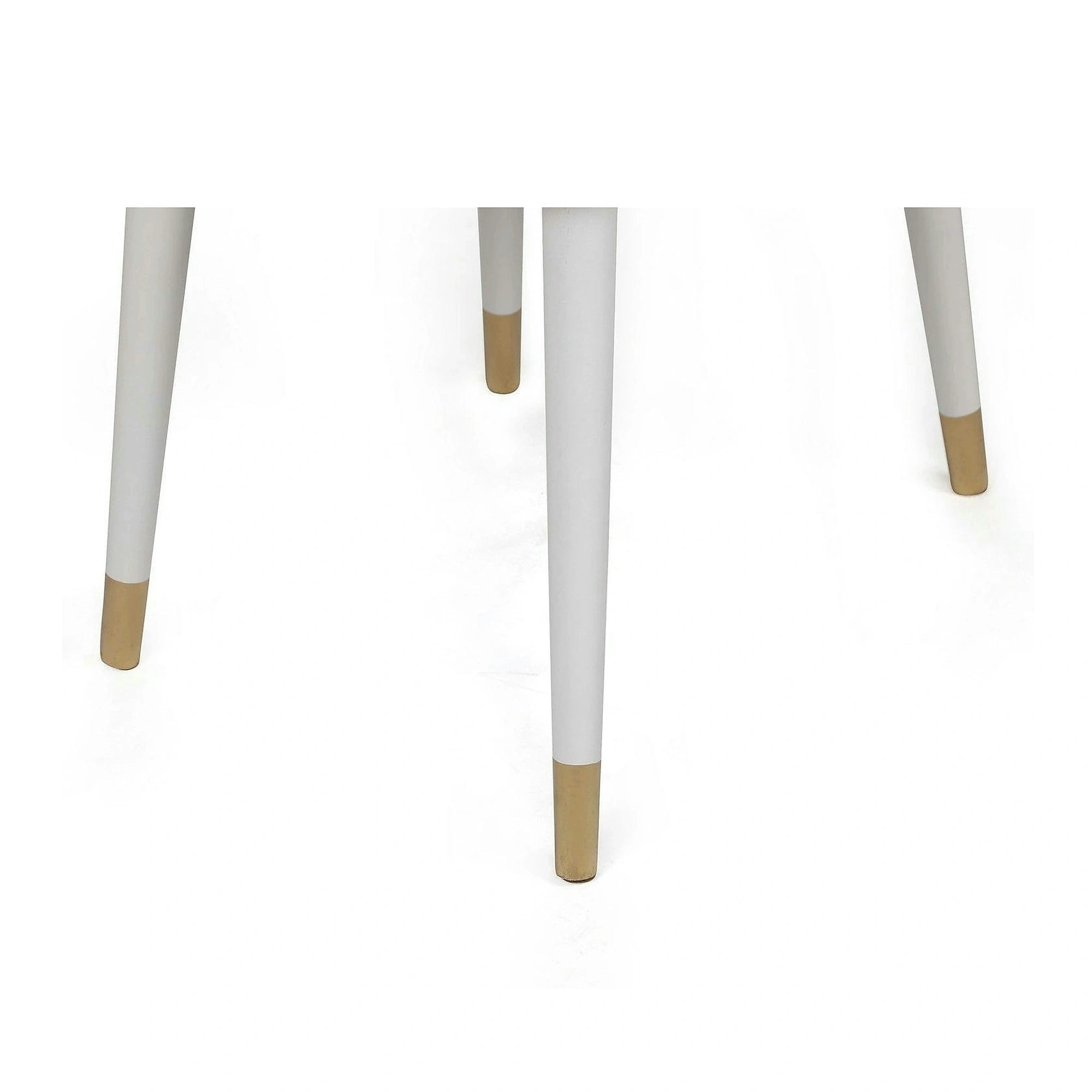 Set 2 scaune HUGO-404 V2, bej/alb, stofa catifelata/lemn, 50x49x90 cm