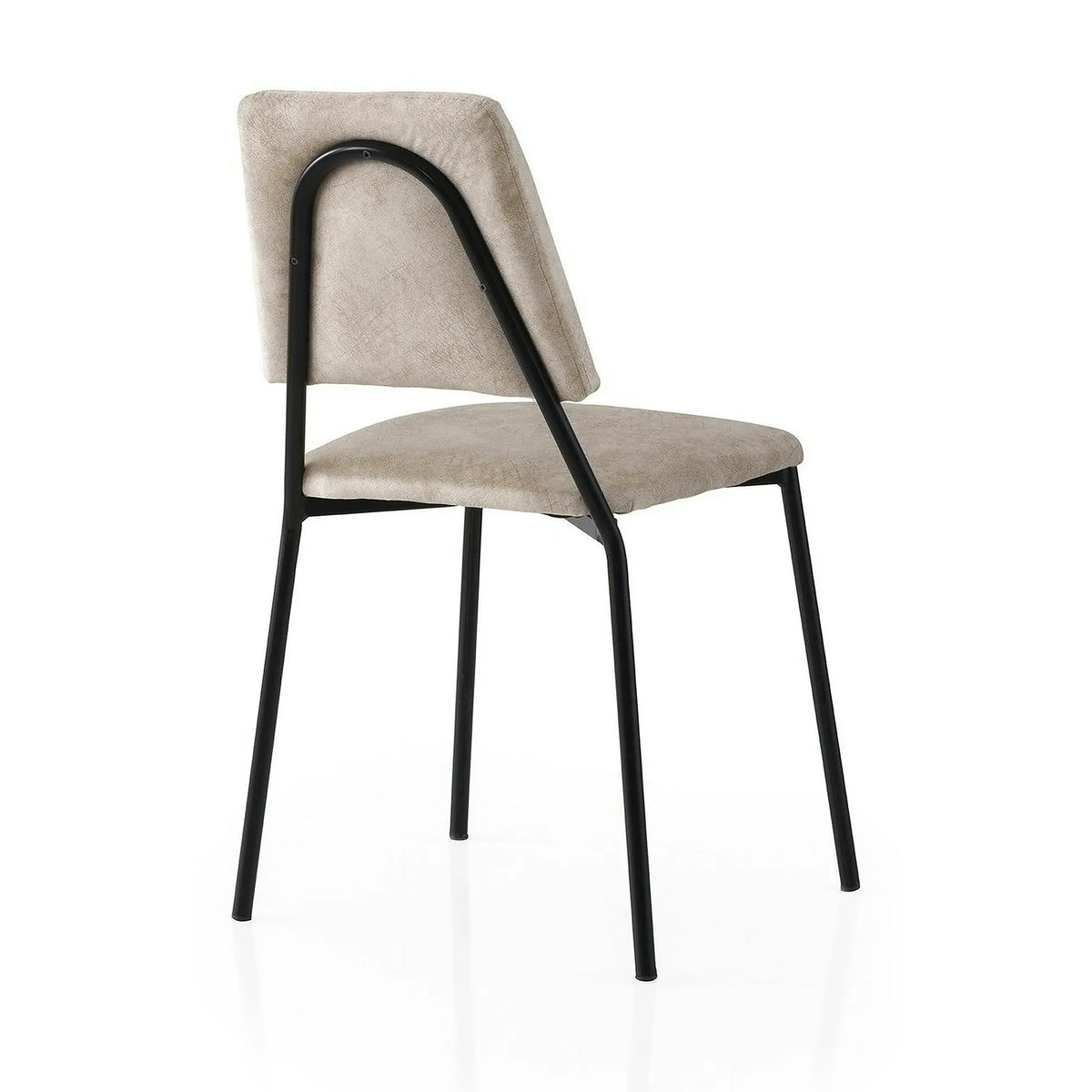 Set 2 scaune LIMA 4551 V2, bej deschis/negru, stofa catifelata/metal, 43x54x78 cm