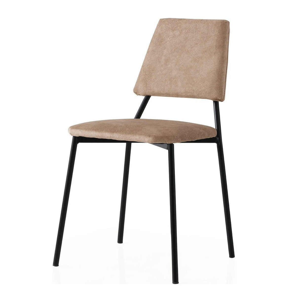 Set 2 scaune LIMA 4552 V2, bej/negru, stofa catifelata/metal, 43x54x78 cm