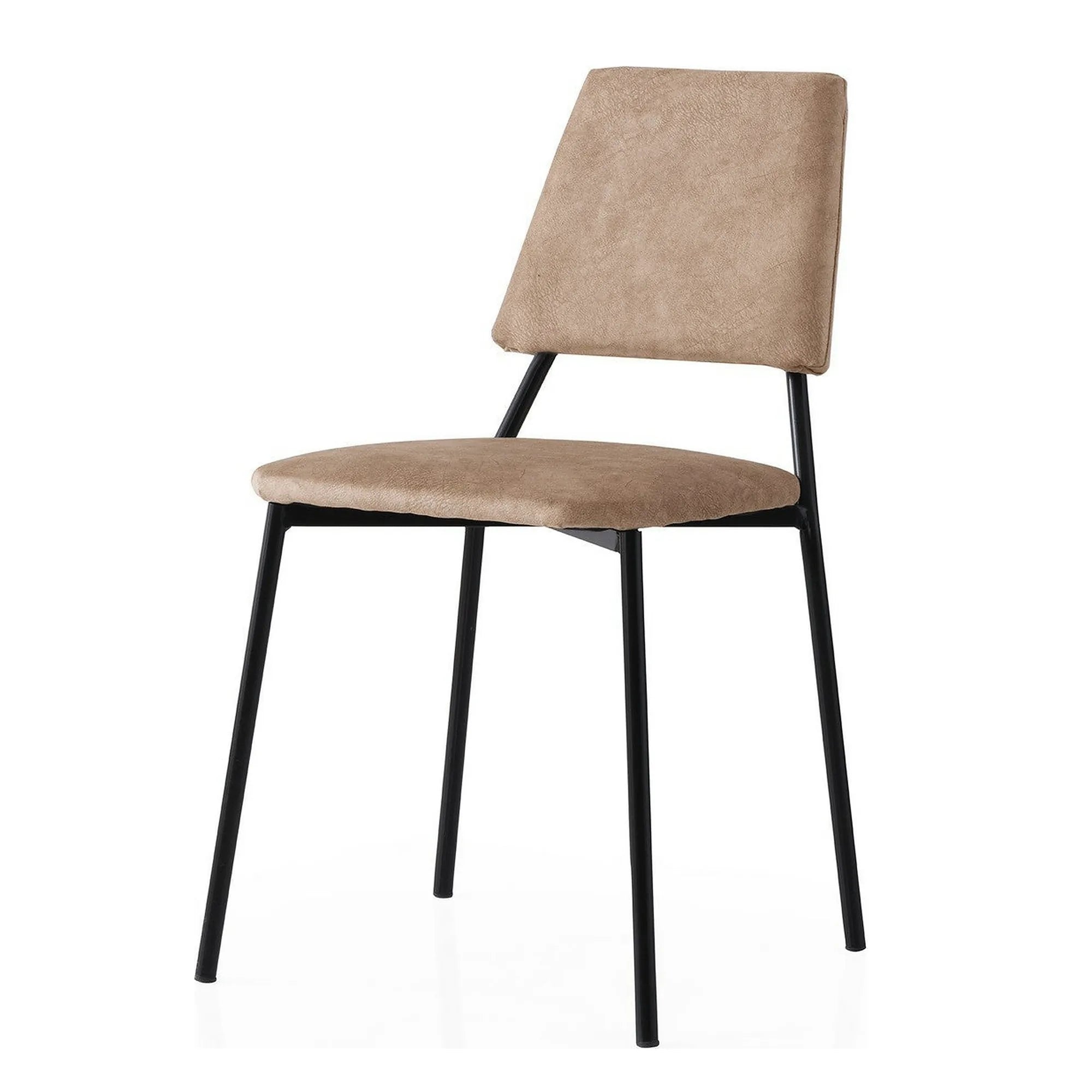 Set 2 scaune LIMA 4552 V2, bej/negru, stofa catifelata/metal, 43x54x78 cm