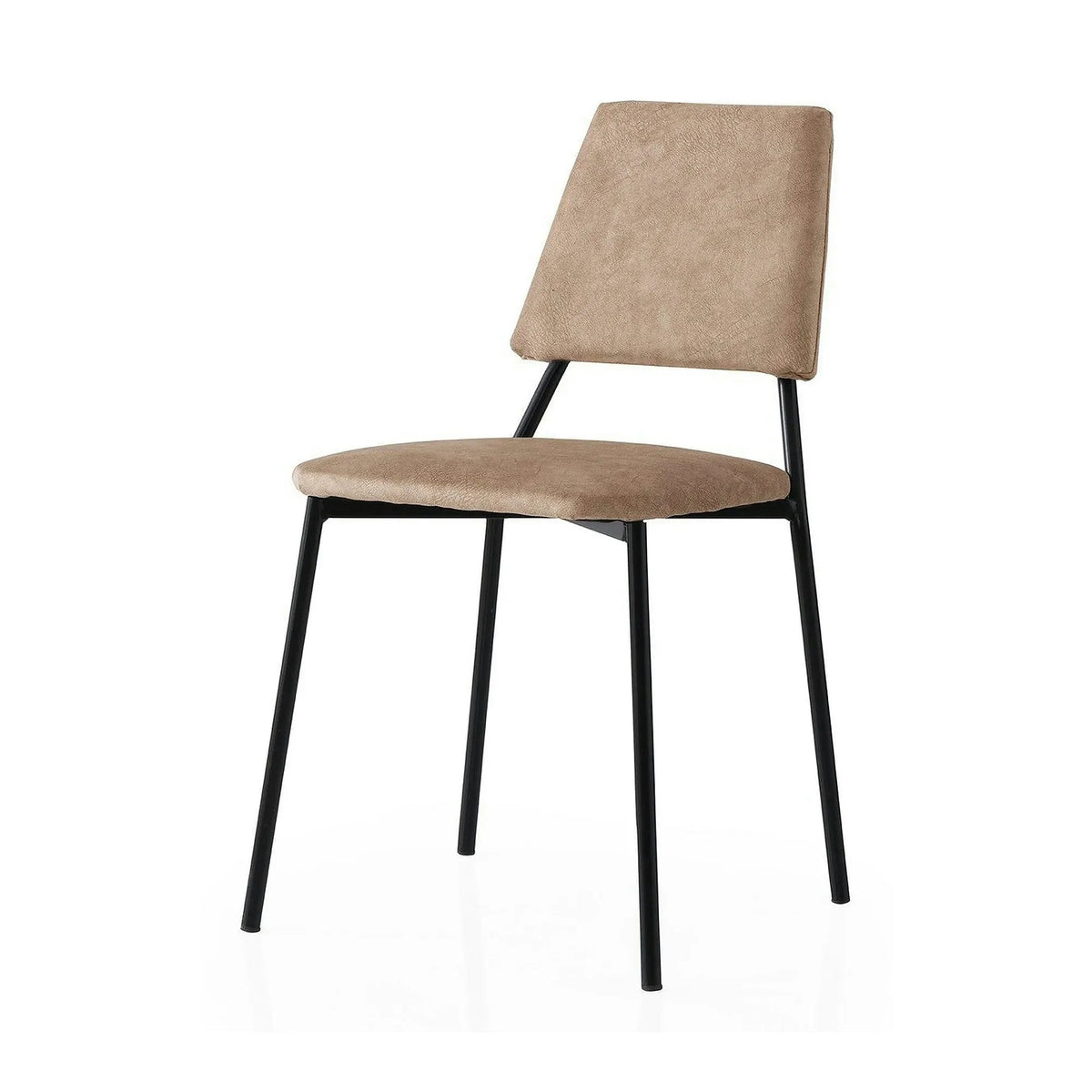 Set 2 scaune LIMA 4552 V2, bej/negru, stofa catifelata/metal, 43x54x78 cm