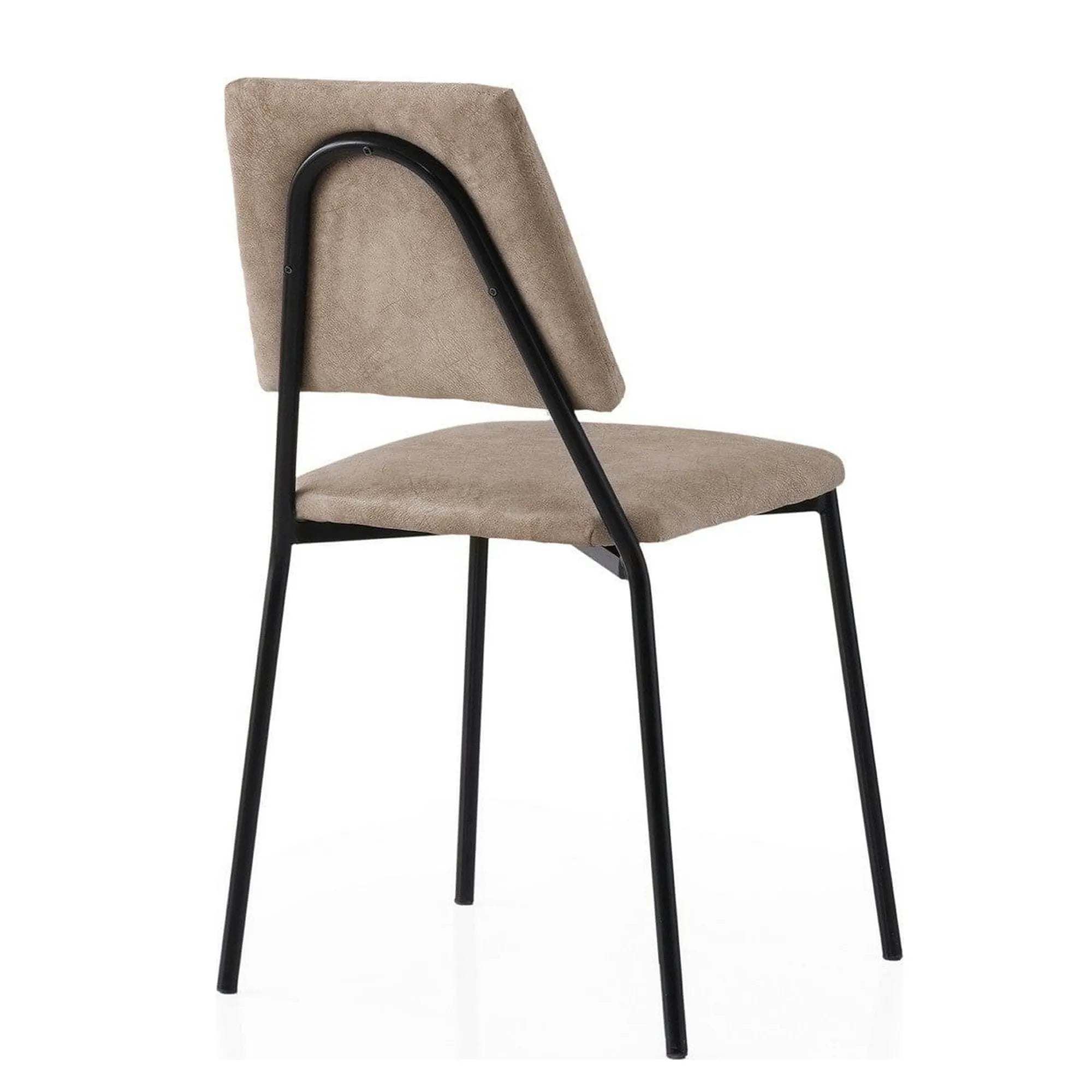 Set 2 scaune LIMA 4552 V2, bej/negru, stofa catifelata/metal, 43x54x78 cm