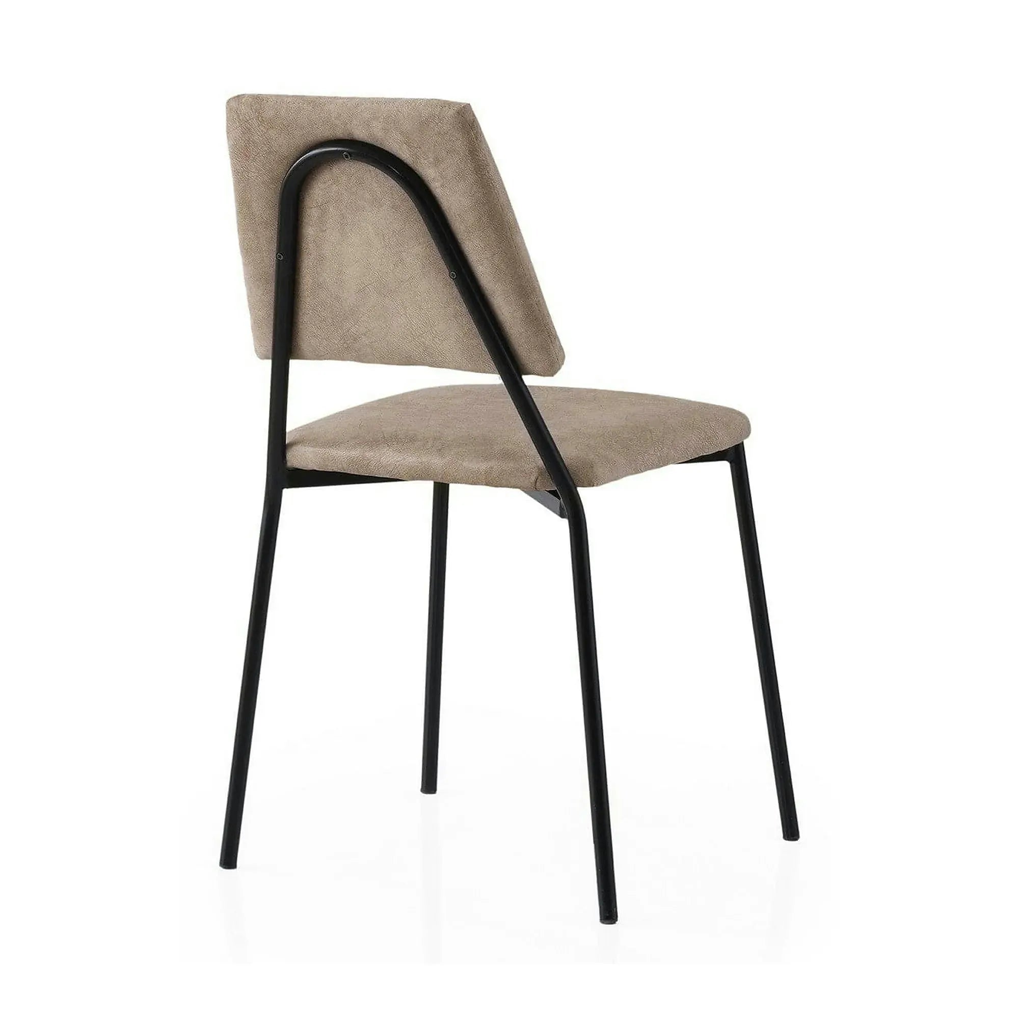 Set 2 scaune LIMA 4552 V2, bej/negru, stofa catifelata/metal, 43x54x78 cm