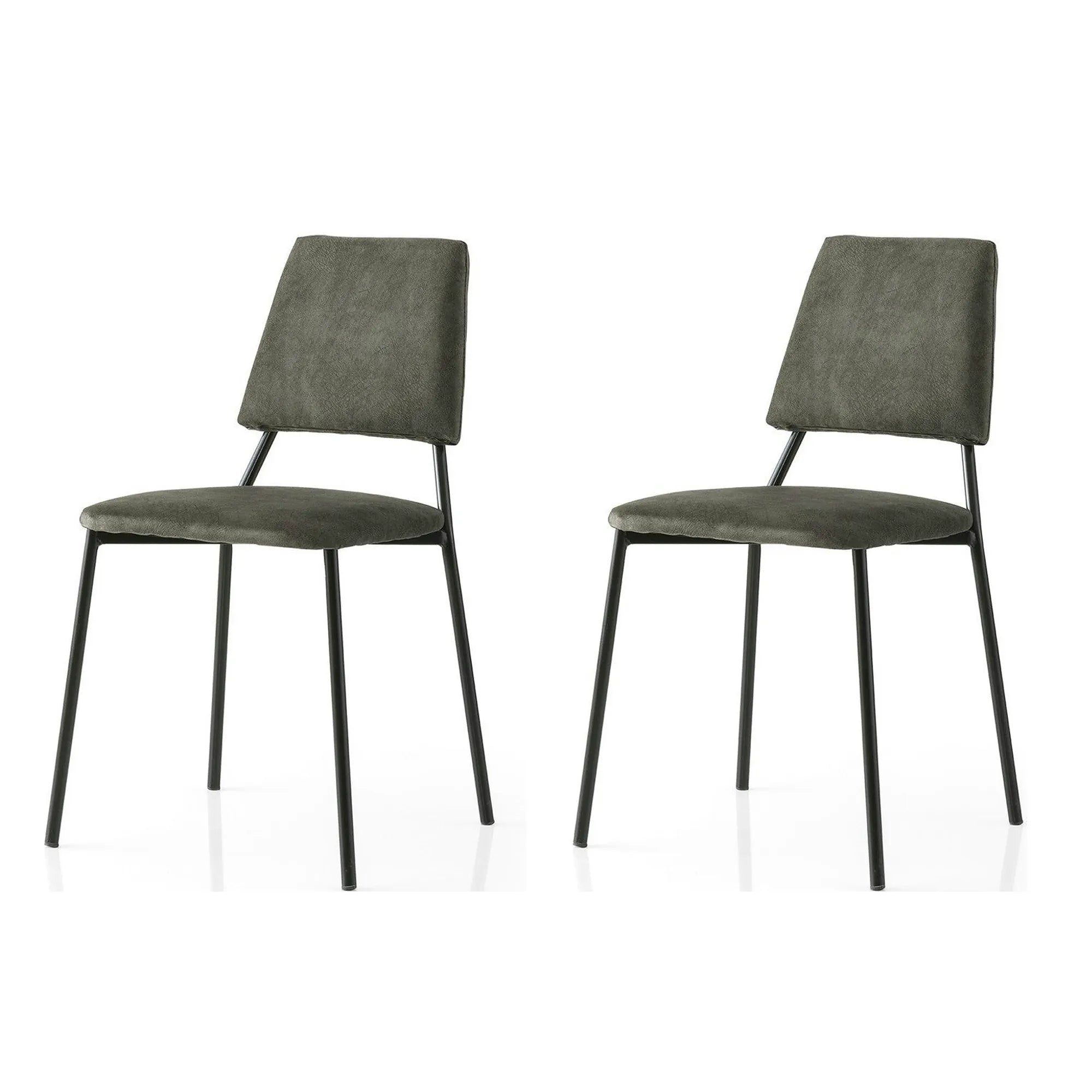 Set 2 scaune LIMA 4553 V2, gri inchis/negru, stofa catifelata/metal, 43x54x78 cm