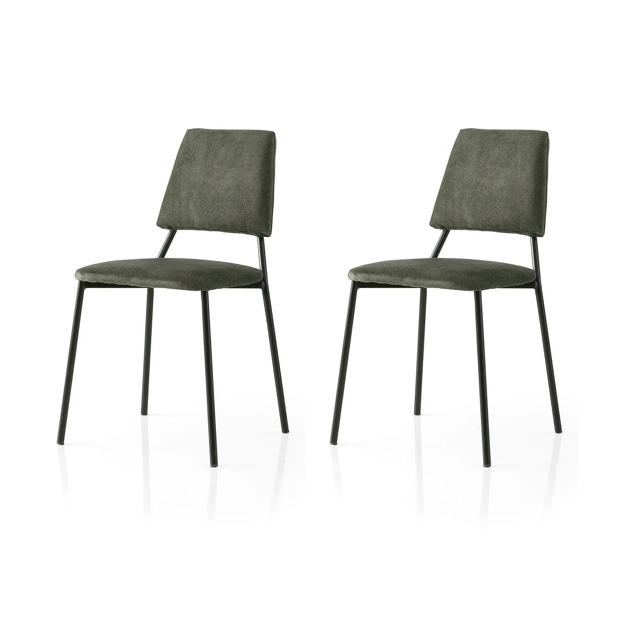 Set 2 scaune LIMA 4553 V2, gri inchis/negru, stofa catifelata/metal, 43x54x78 cm