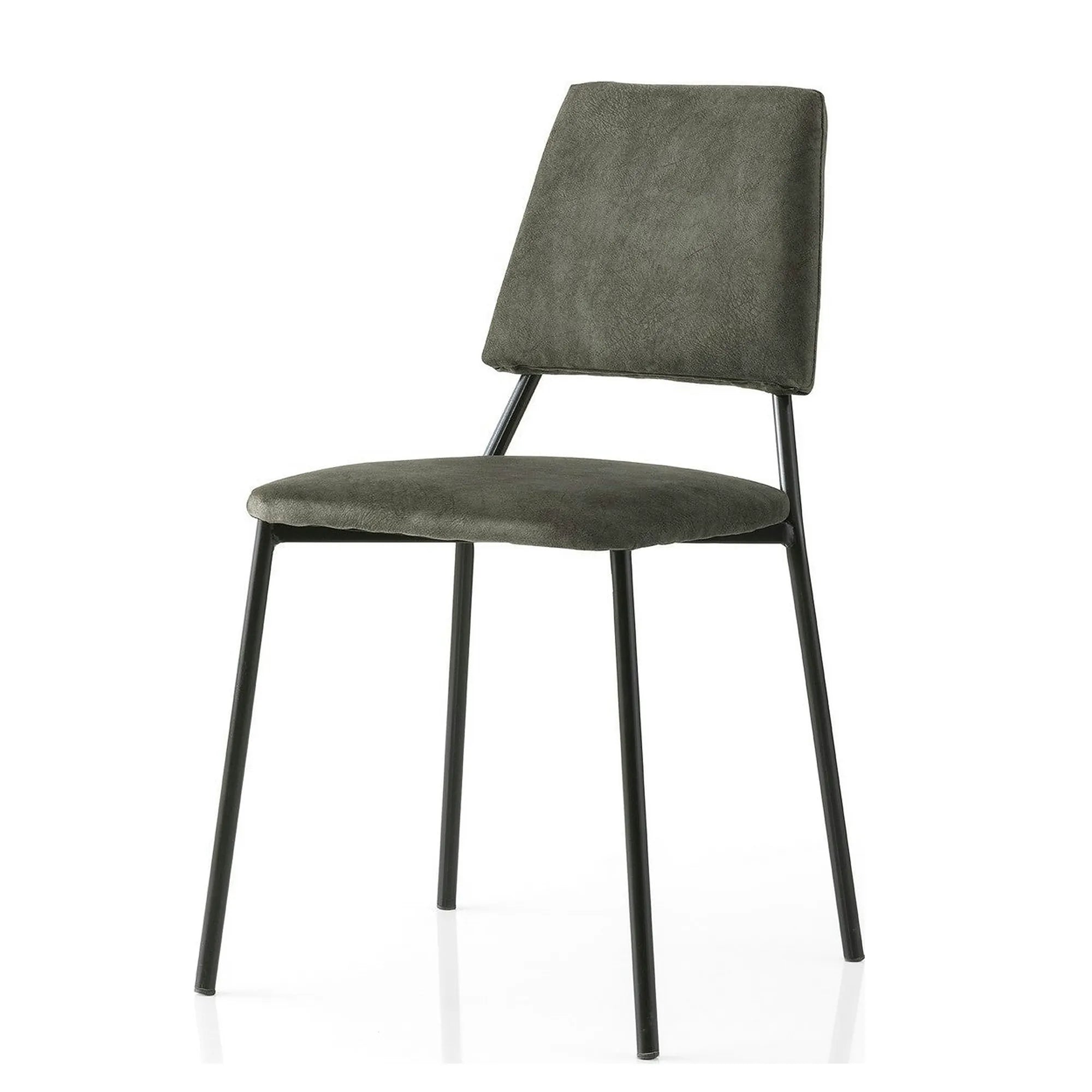 Set 2 scaune LIMA 4553 V2, gri inchis/negru, stofa catifelata/metal, 43x54x78 cm