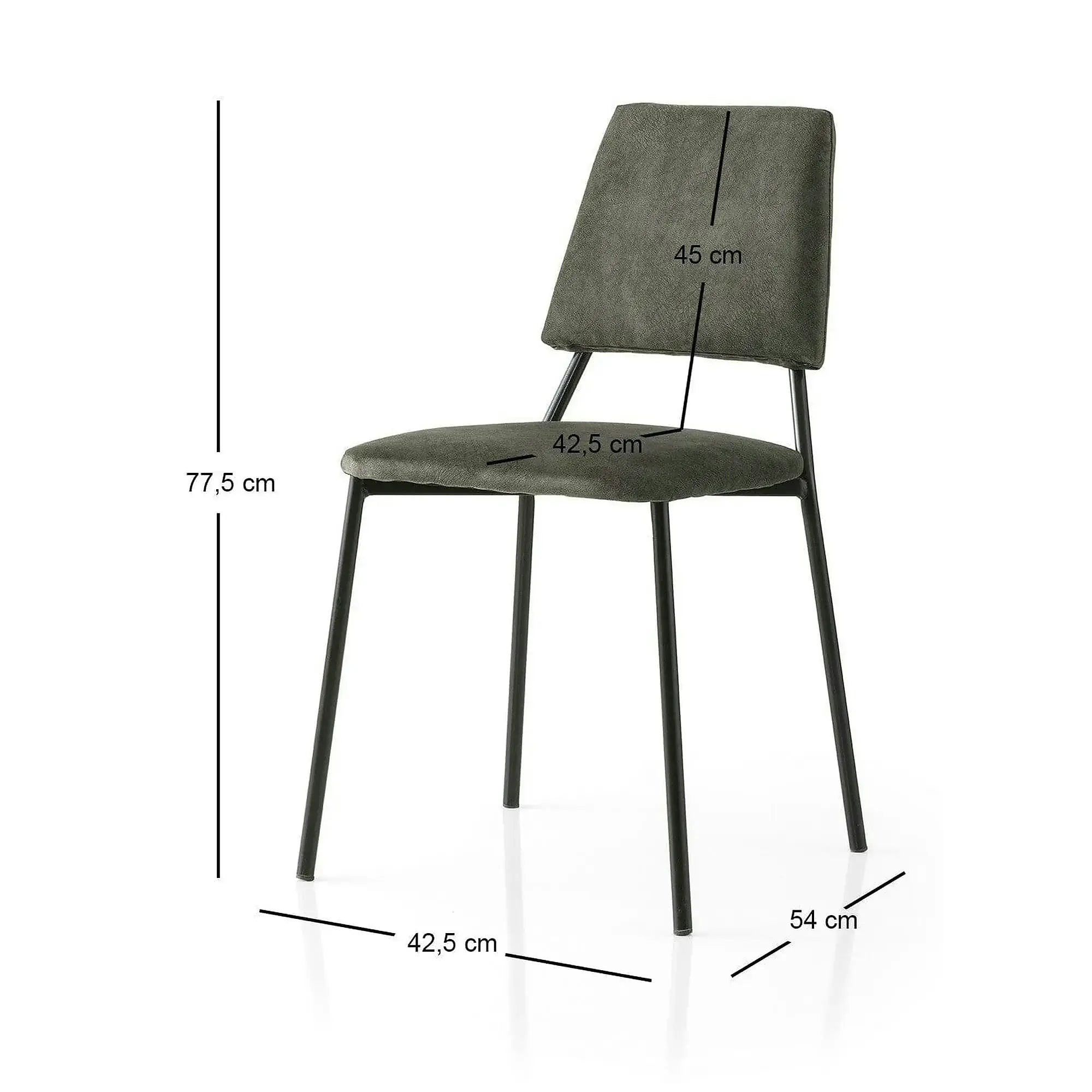 Set 2 scaune LIMA 4553 V2, gri inchis/negru, stofa catifelata/metal, 43x54x78 cm