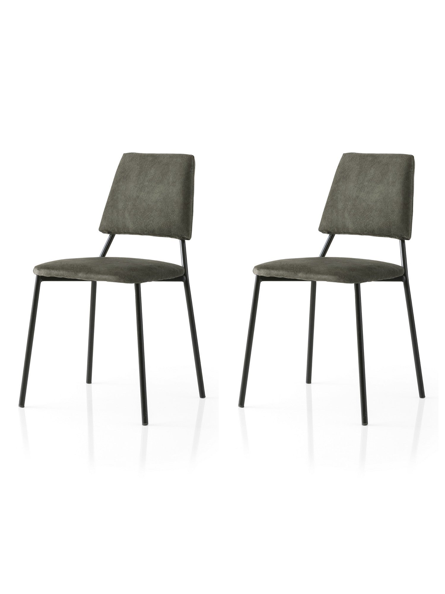 Set 2 scaune LIMA 4553 V2, gri inchis/negru, stofa catifelata/metal, 43x54x78 cm