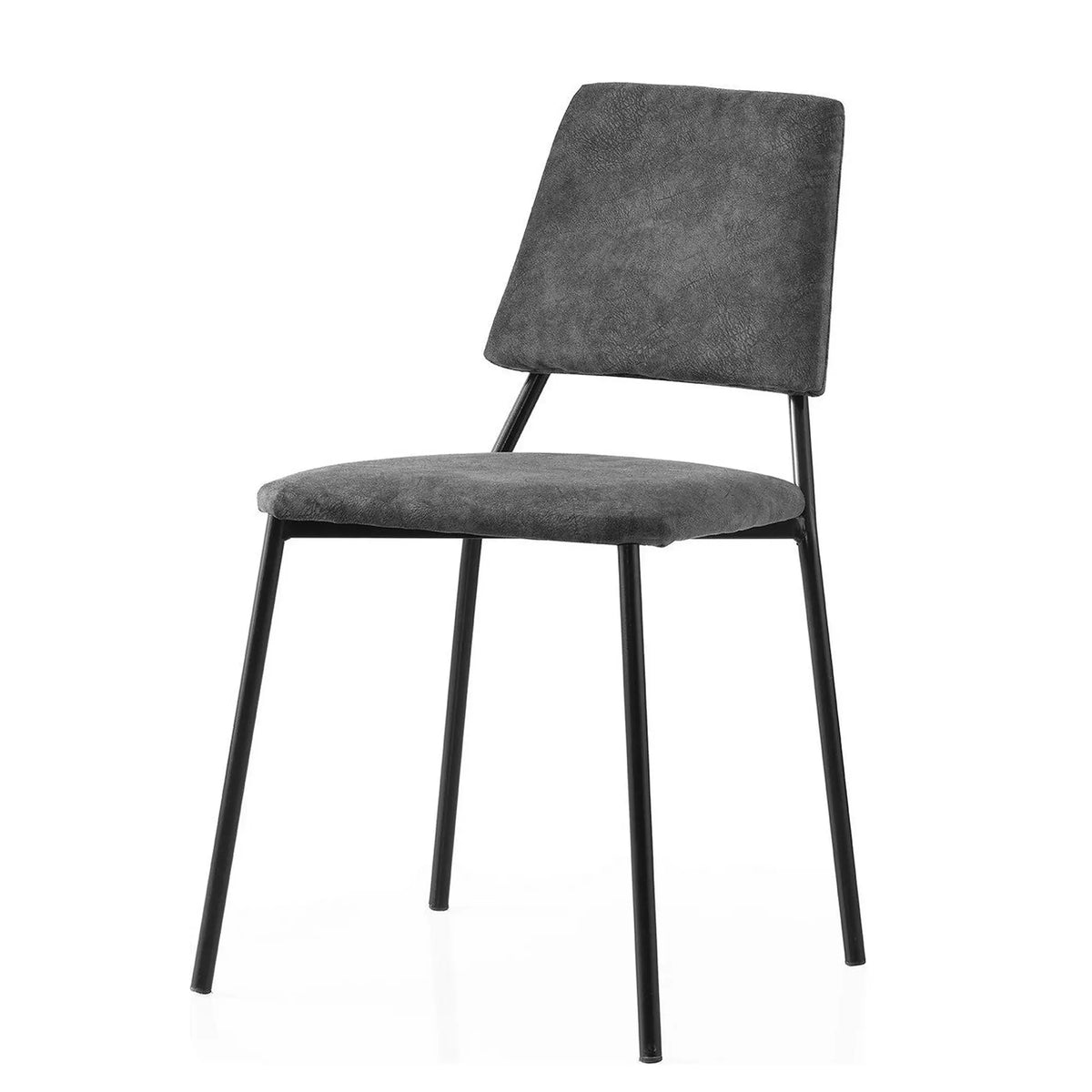 Set 2 scaune LIMA 4554 V2, gri antracit/negru, stofa catifelata/metal, 43x54x78 cm