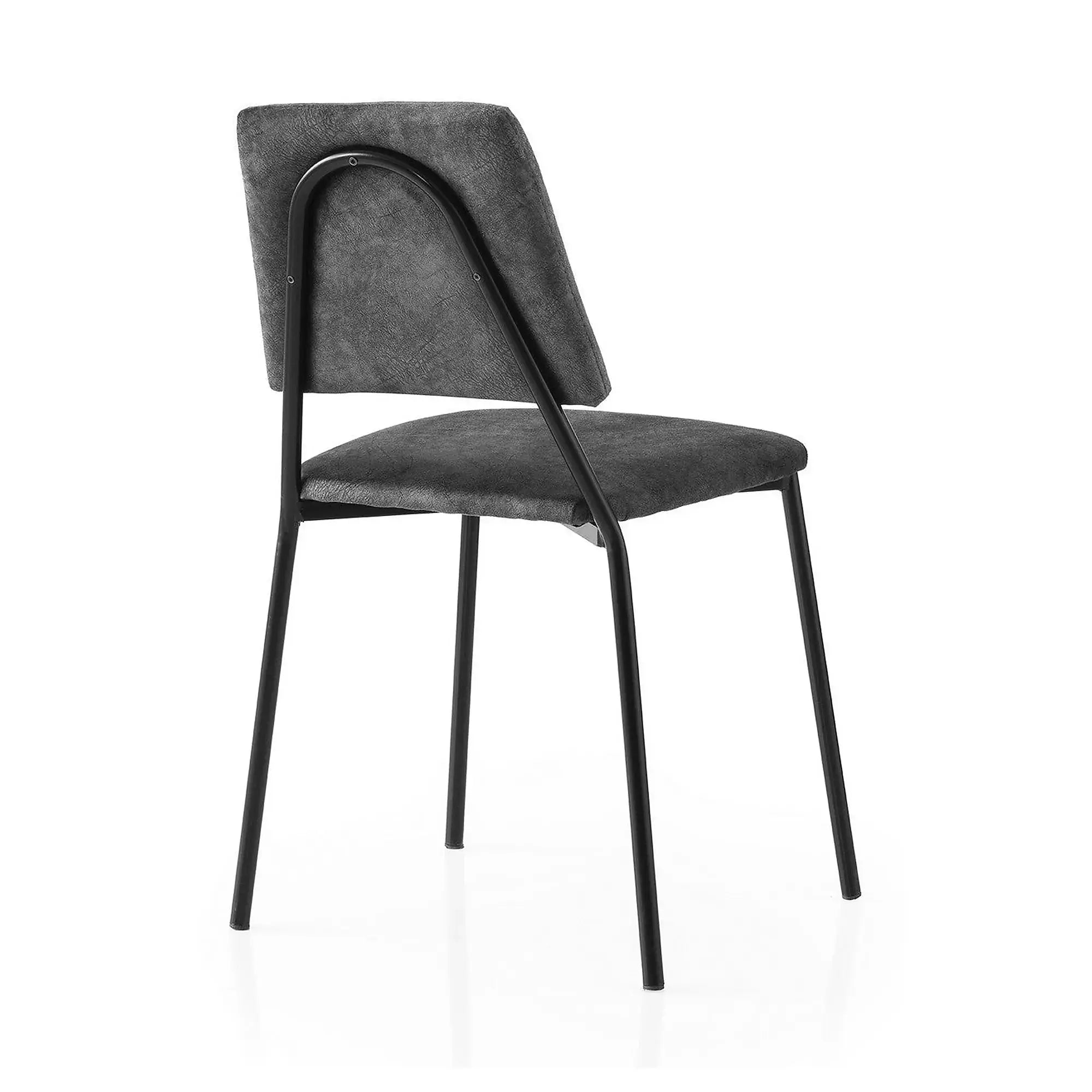 Set 2 scaune LIMA 4554 V2, gri antracit/negru, stofa catifelata/metal, 43x54x78 cm
