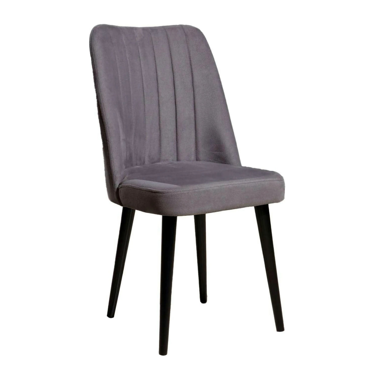 Set 2 scaune POLO, gri/negru, stofa catifelata/metal, 46x45x92 cm