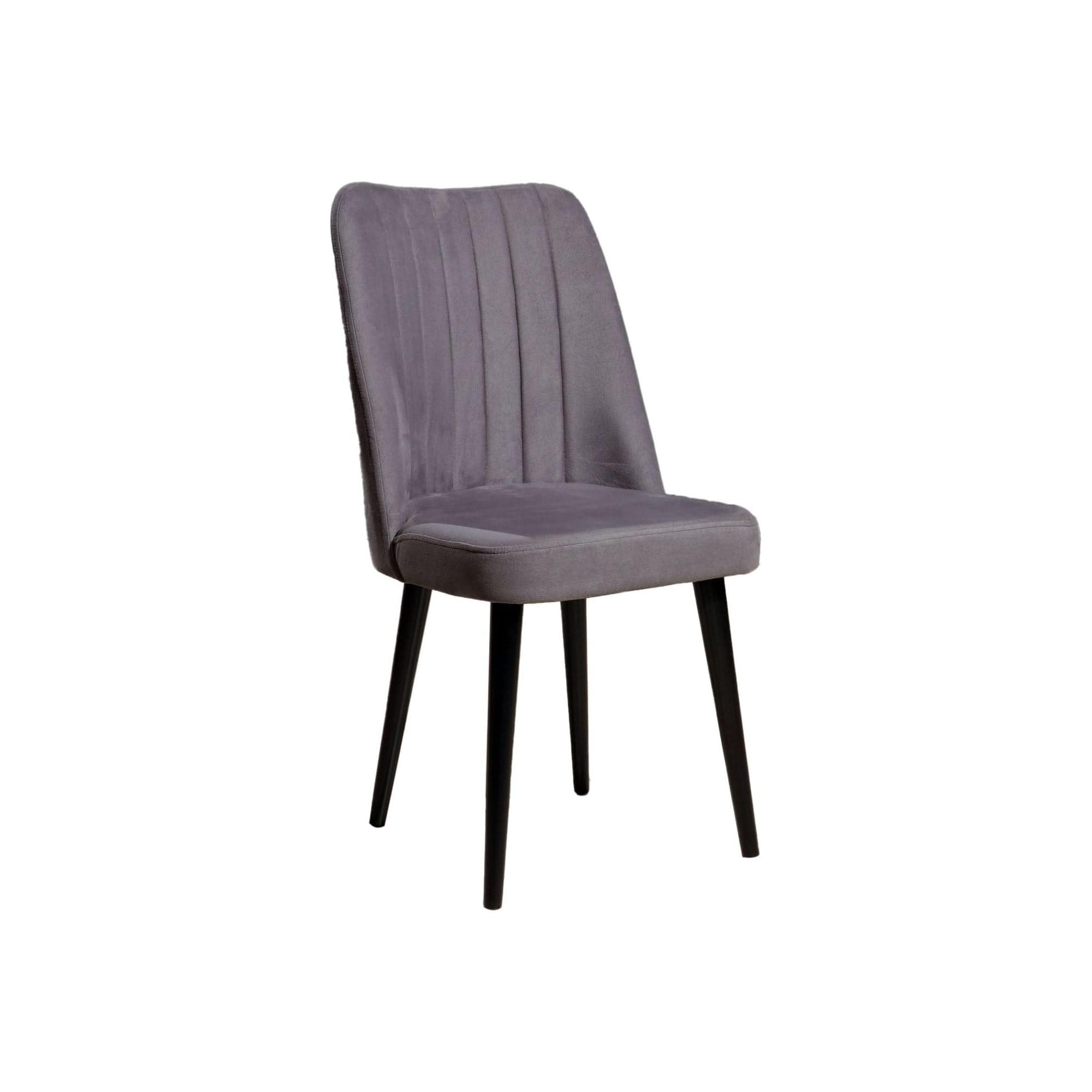 Set 2 scaune POLO, gri/negru, stofa catifelata/metal, 46x45x92 cm