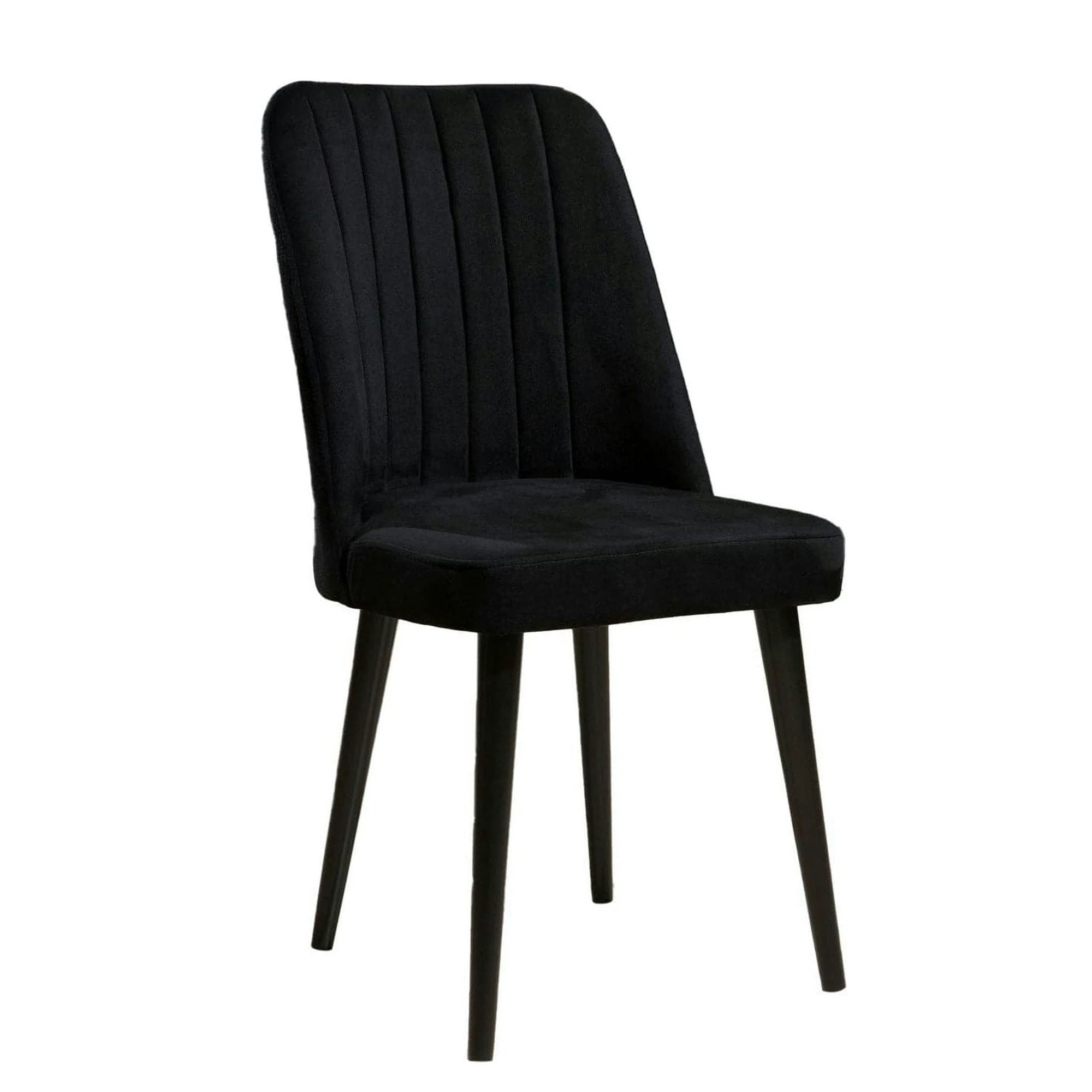Set 2 scaune POLO, negru, stofa catifelata/metal, 46x45x92 cm
