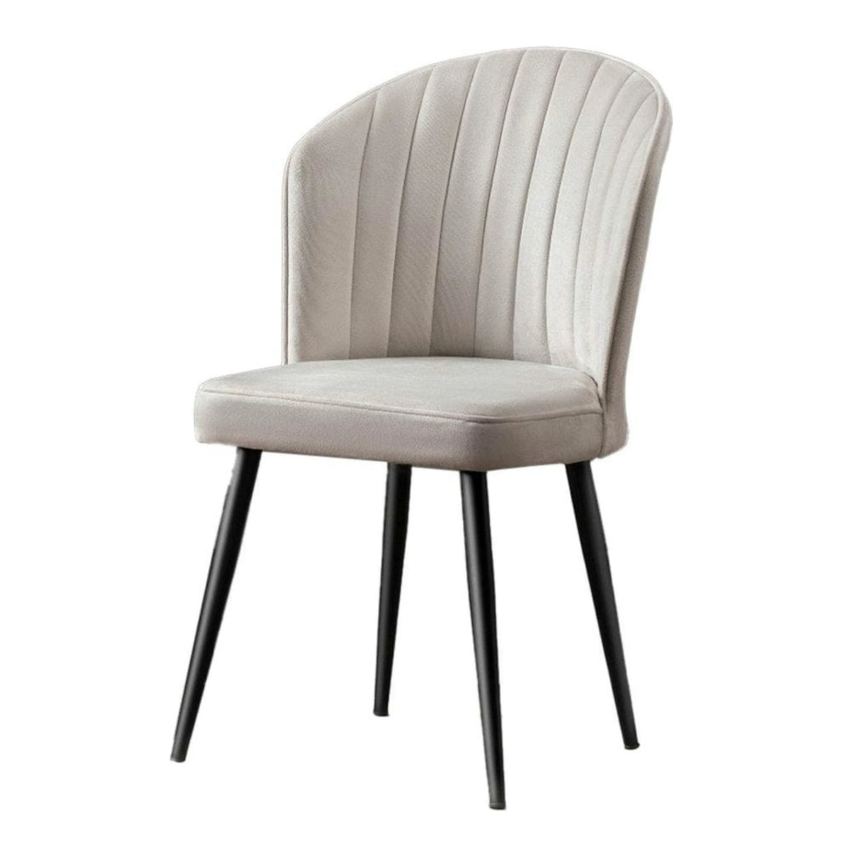Set 2 scaune RUBI, crem/negru, stofa catifelata/metal, 52x42x85 cm
