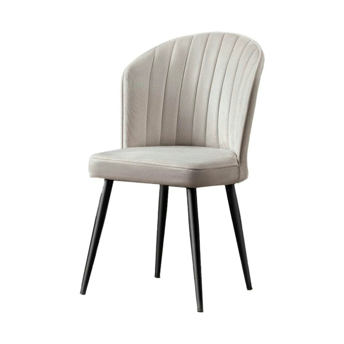 Set 2 scaune RUBI, crem/negru, stofa catifelata/metal, 52x42x85 cm